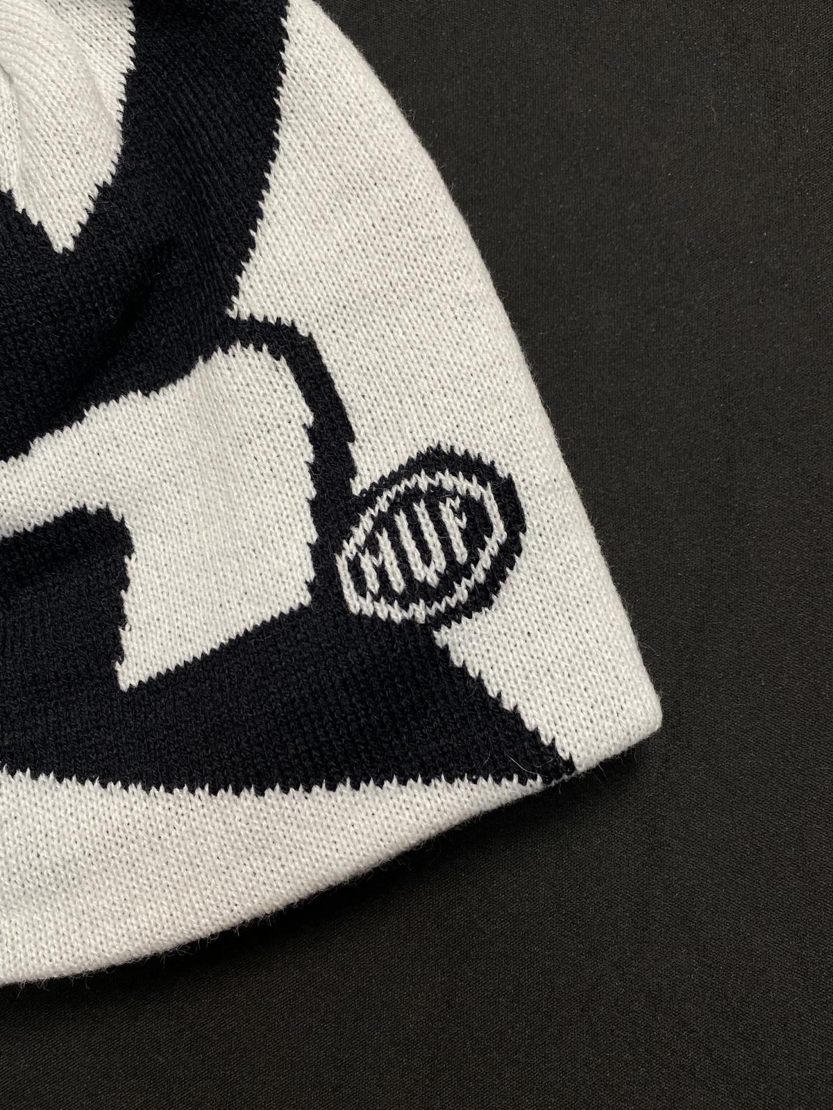Huf Rare HUF Worldwide H Star Skull White No Cuff Beanie Hats OS Size ONE SIZE - 2 Thumbnail