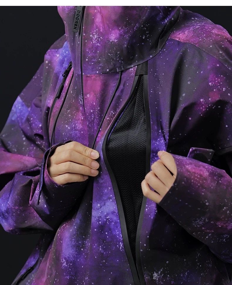 Other Purple Starry Sky Series Hard Shell Ski Jacket Size US 32 / EU 48 - 8 Thumbnail