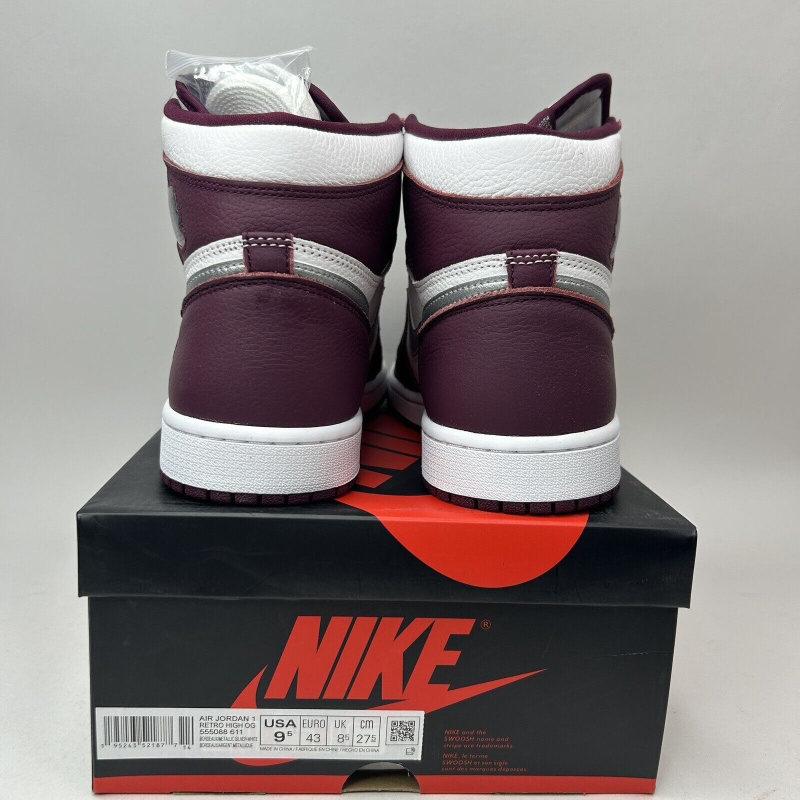 Nike Nike Air Jordan 1 Retro High OG “Bordeaux” 2023 Size US 9.5 / EU 42-43 - 4 Thumbnail