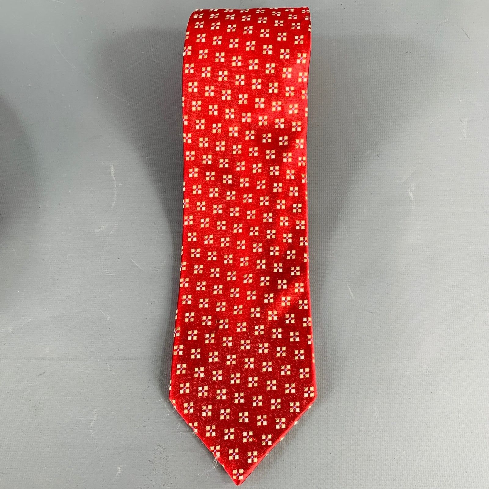 Ermenegildo Zegna ERMENEGILDO ZEGNA Red Yellow Squares Silk Tie Size ONE SIZE - 2 Thumbnail