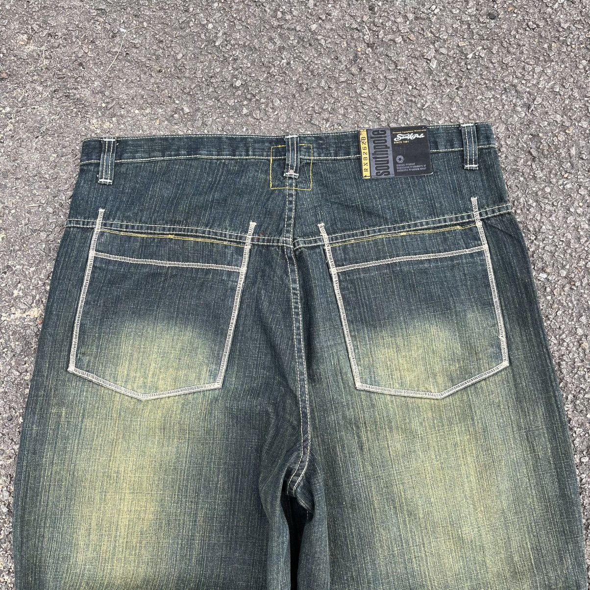 Southpole Crazy‼️Y2K Southpole Faded Denim Baggy Jeans Skater Dogtown Size US 42 / EU 58 - 11 Thumbnail