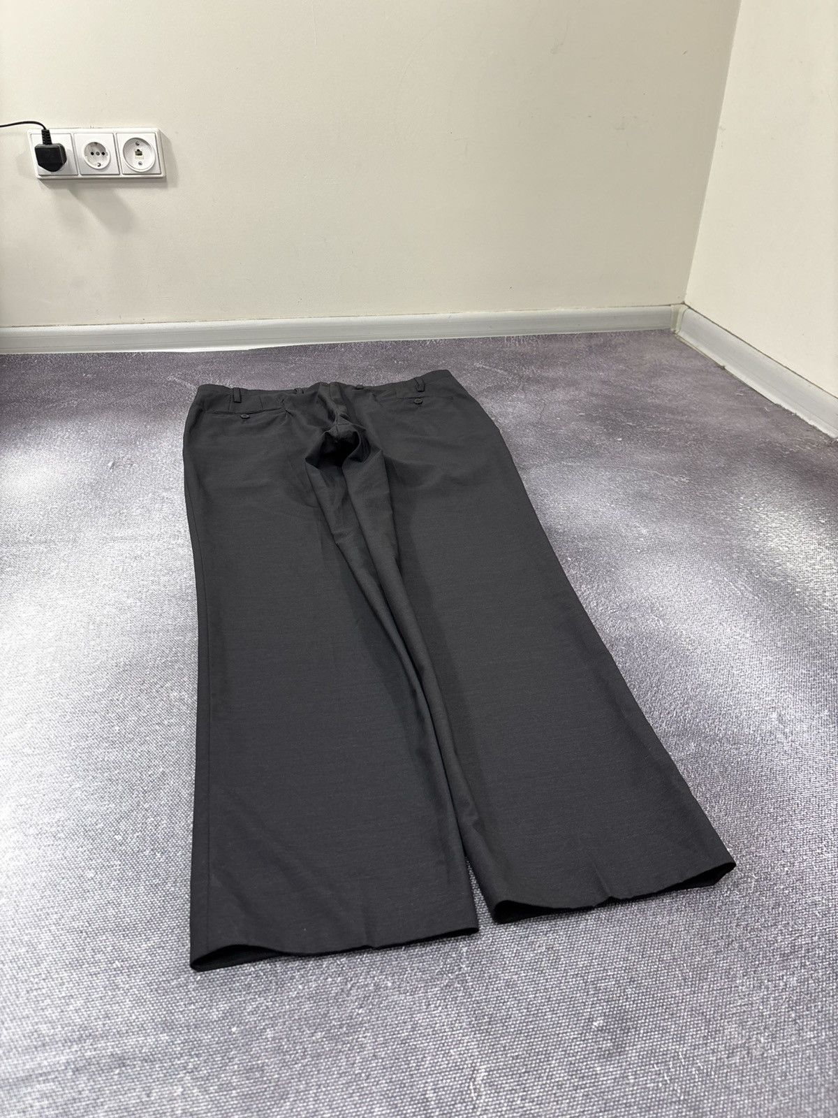 Kiton Kiton Napoli Vintage Dark Gray Flat Front Wool Dress Pants Size US 38 / EU 54 - 10 Thumbnail