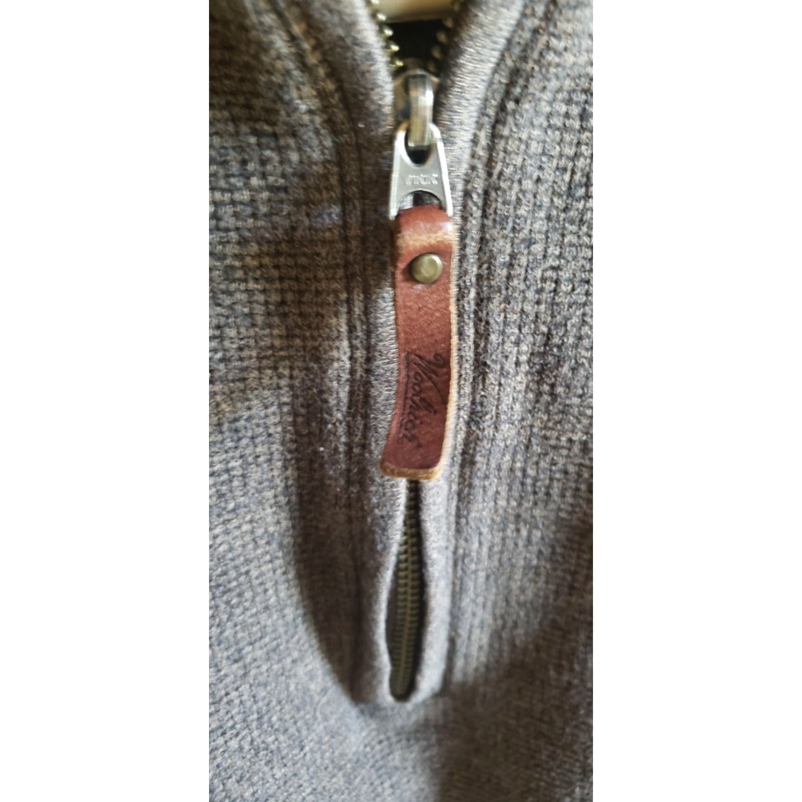 Vintage Woolrich Sweater 1/4 Zip Long Sleeve Cotton Leather Pull XL Boys? Size US XL / EU 56 / 4 - 5 Thumbnail