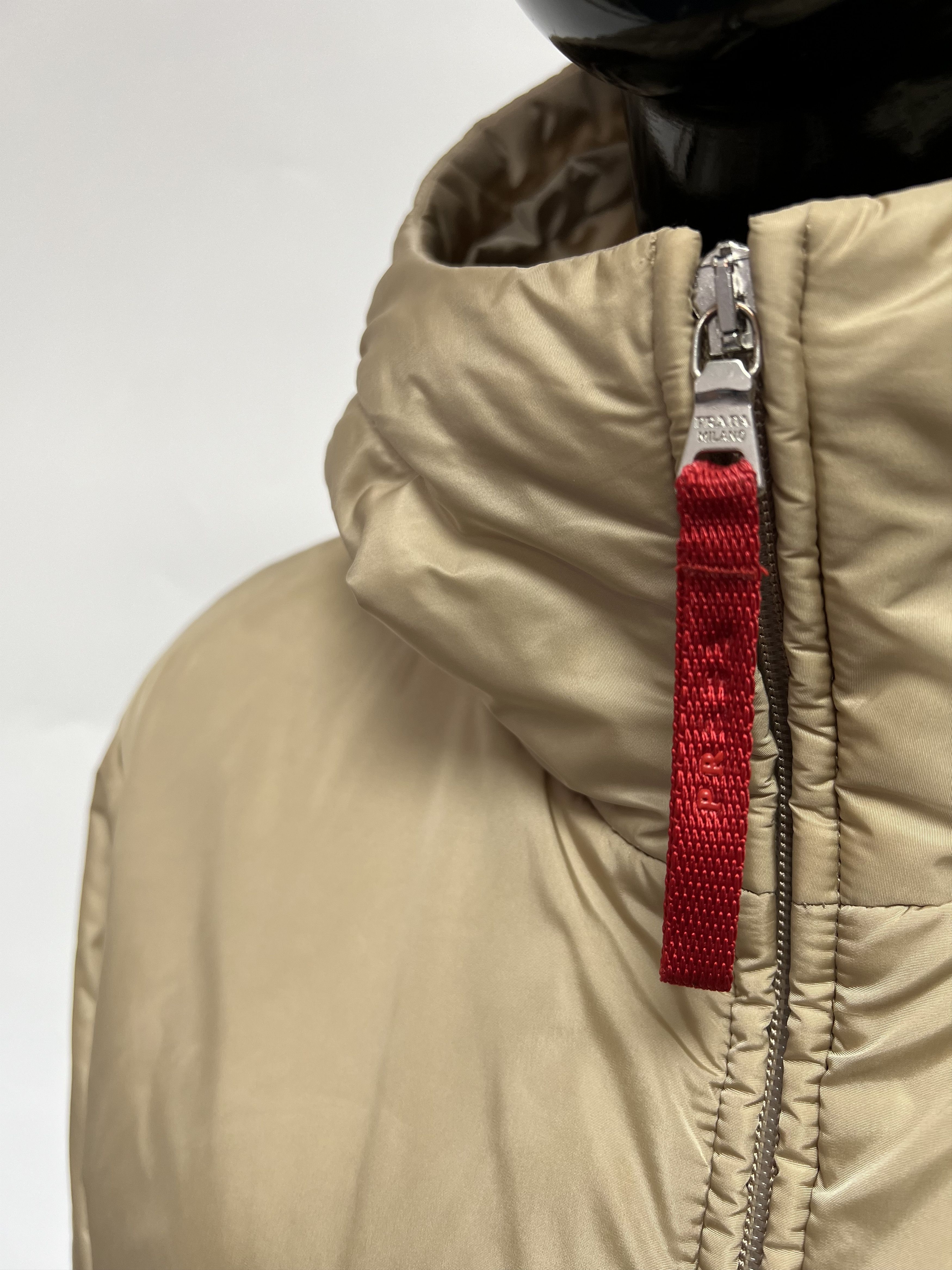 Prada × Vintage Prada Vintage Beige Full Zip Hooded Jacket Size IT46 Size L / US 10 / IT 46 - 4 Thumbnail