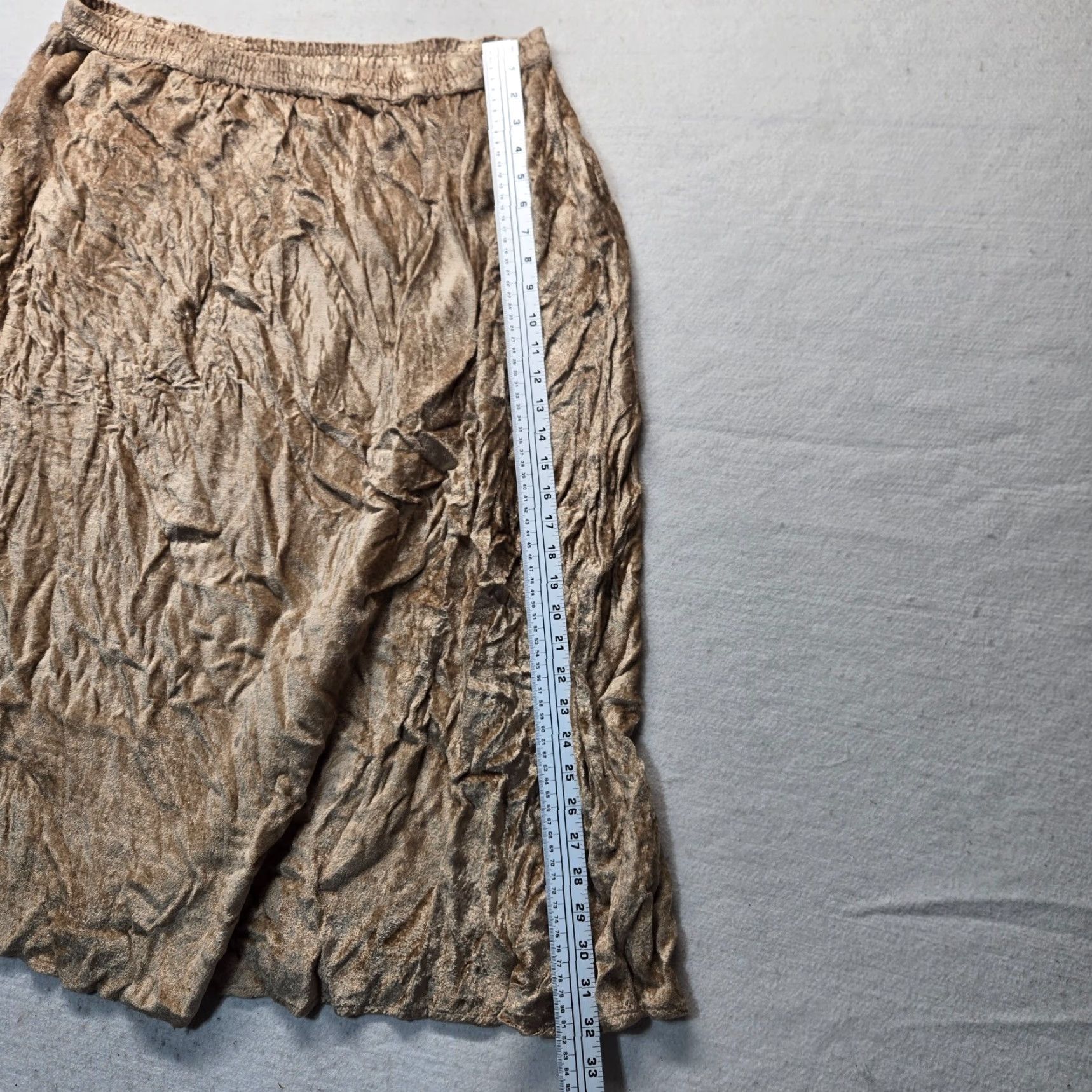 Vintage Choice Skirt Women Adult Large Brown 100% Rayon Knee Length Size 36" / US 14 / IT 50 - 5 Thumbnail