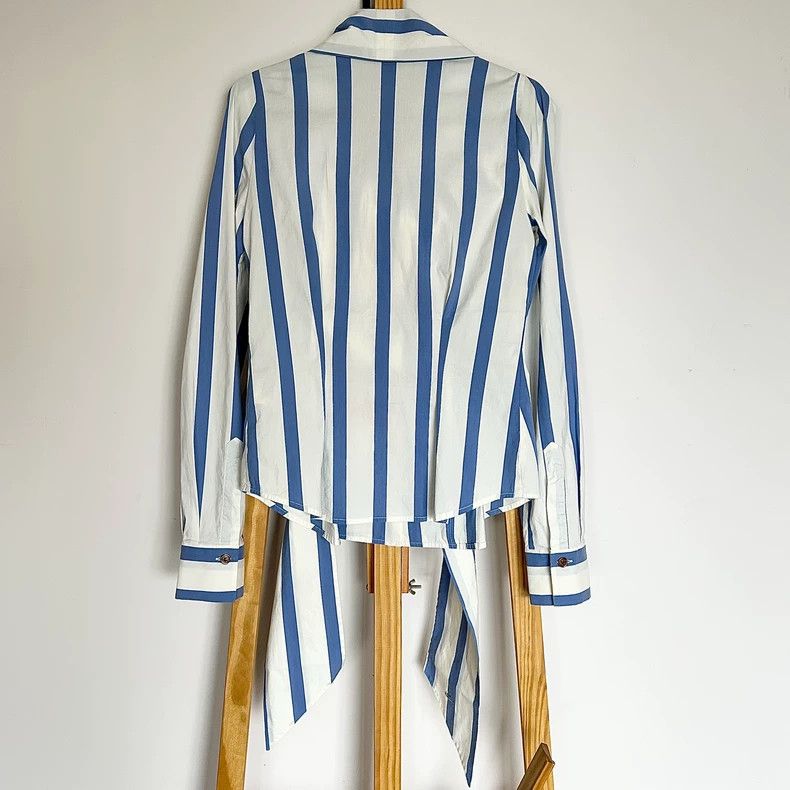 Vivienne Westwood Vivienne Westwood Blue striped bow tie shirt Size XS / US 0-2 / IT 36-38 - 3 Thumbnail