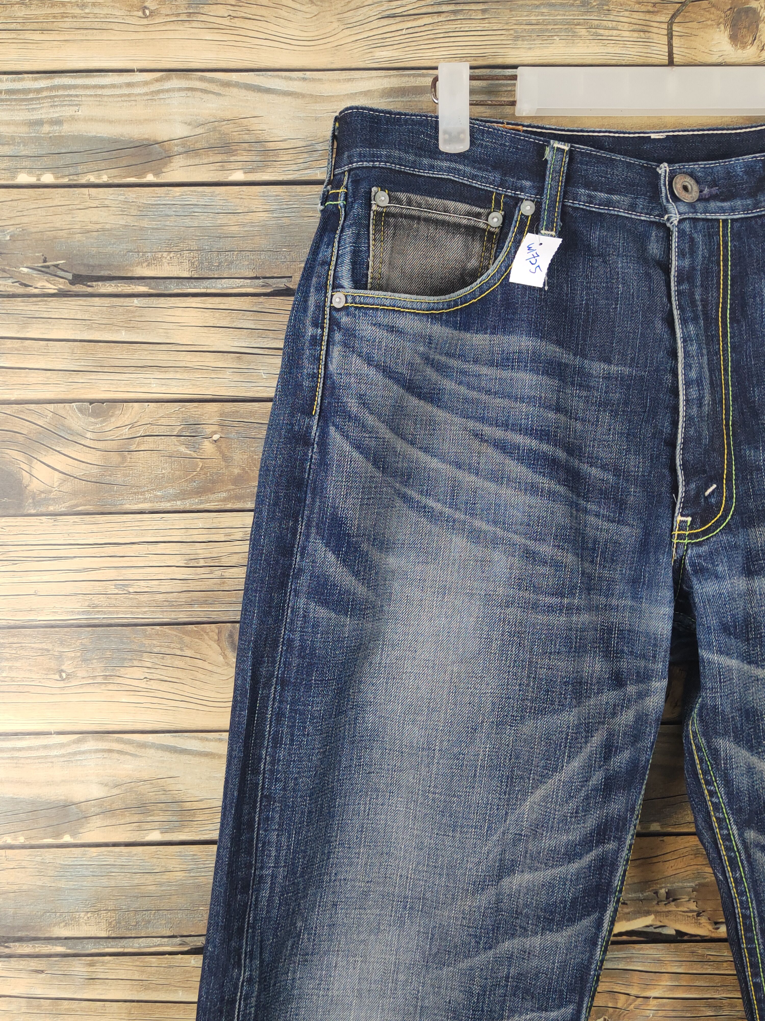 Levi's 503 Levi's Dark Blue Distressed Ripped denim Jeans #W1725 Size US 34 / EU 50 - 3 Thumbnail