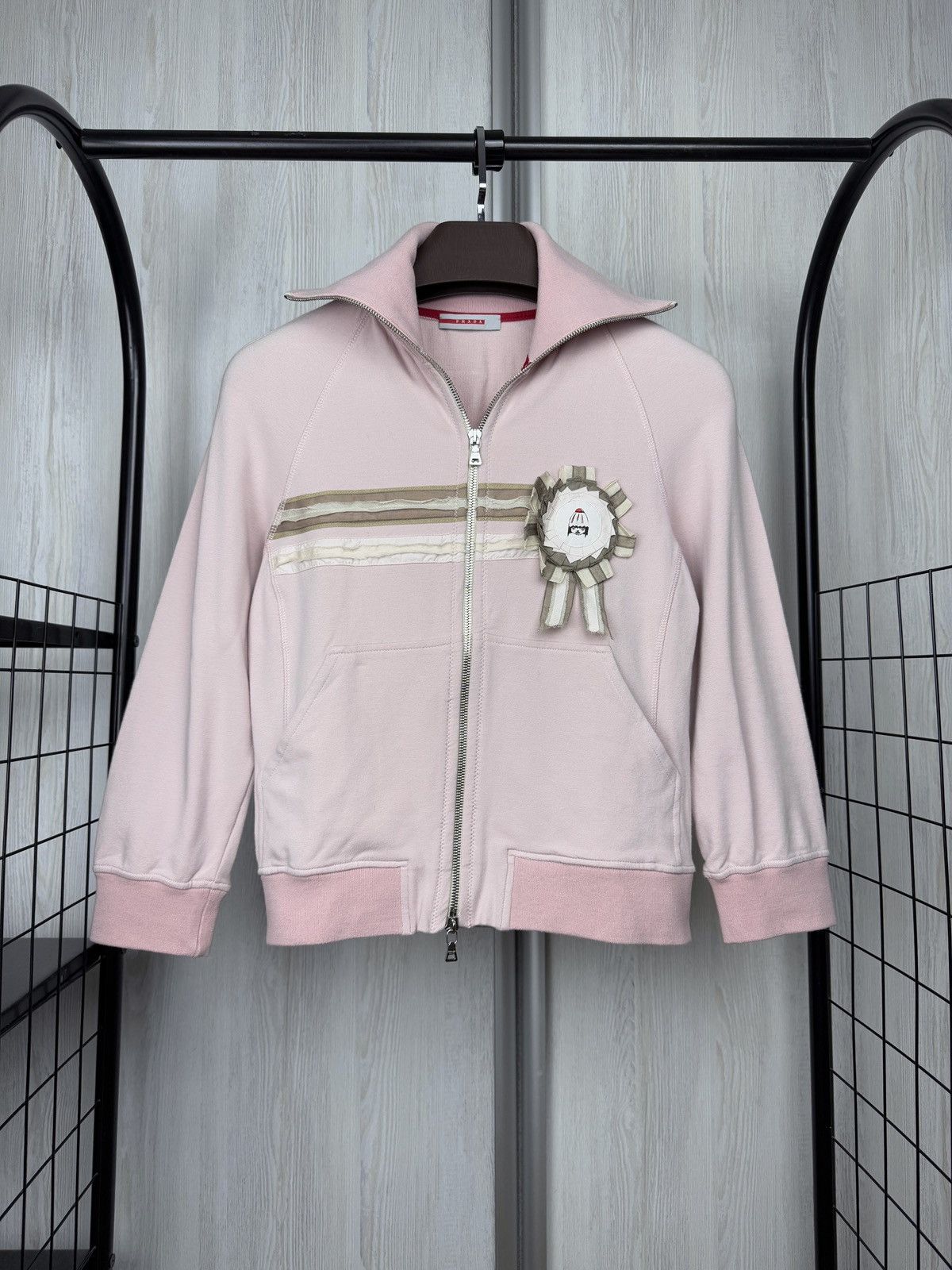 Prada Prada Archive vintage RARE japanese full zip collar sweater Size M / US 6-8 / IT 42-44 - 1 Thumbnail