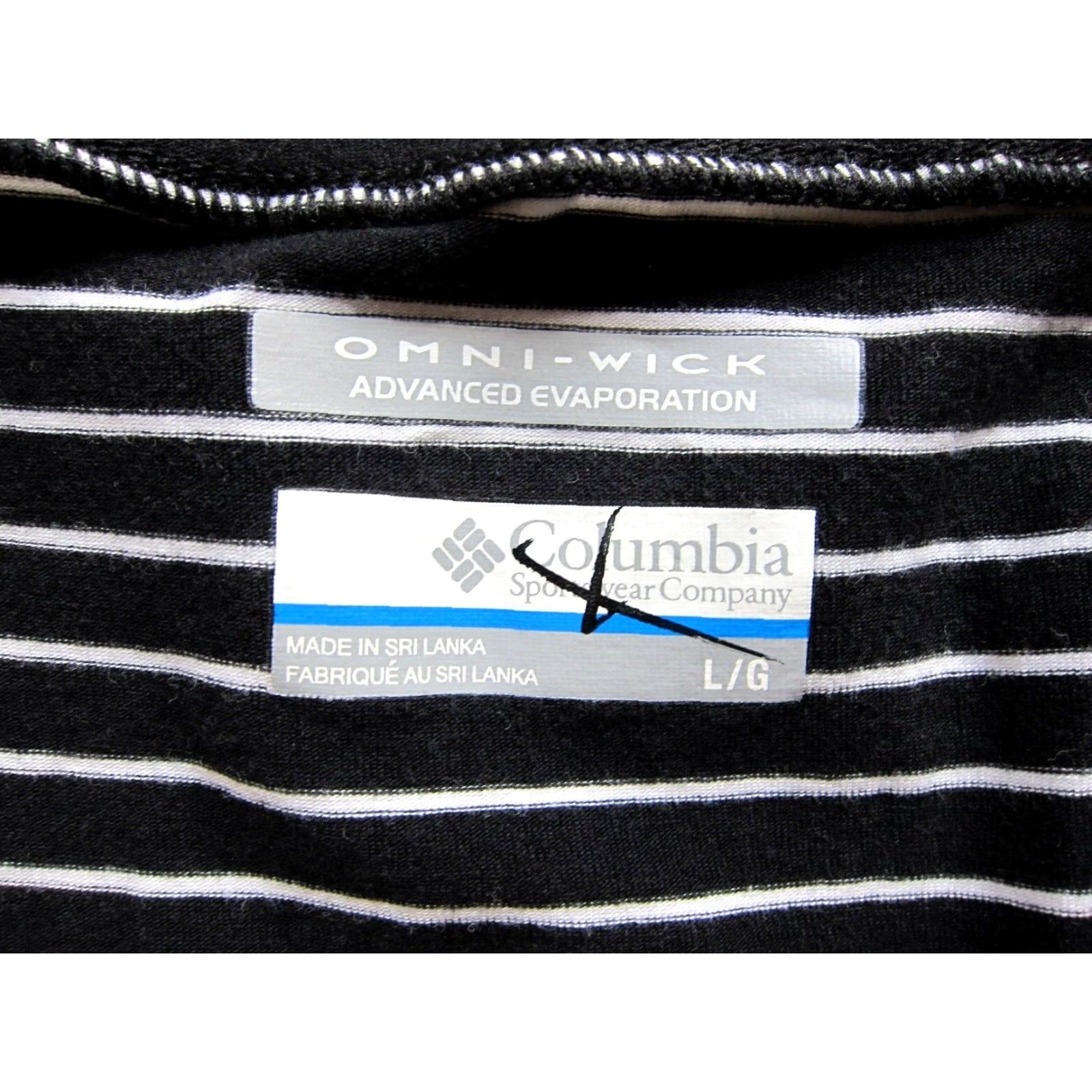 Vintage Columbia Sheath Dress Black Cap Sleeve Jersey Cotton Stretch Large White Stripe Crew Neck Size L / US 10 / IT 46 - 5 Thumbnail