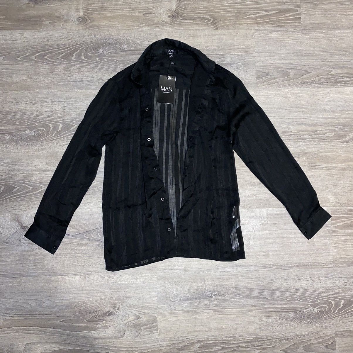 Boohoo BoohooMan Semi Sheer Stripe Shirt Size US XS / EU 42 / 0 - 2 Thumbnail