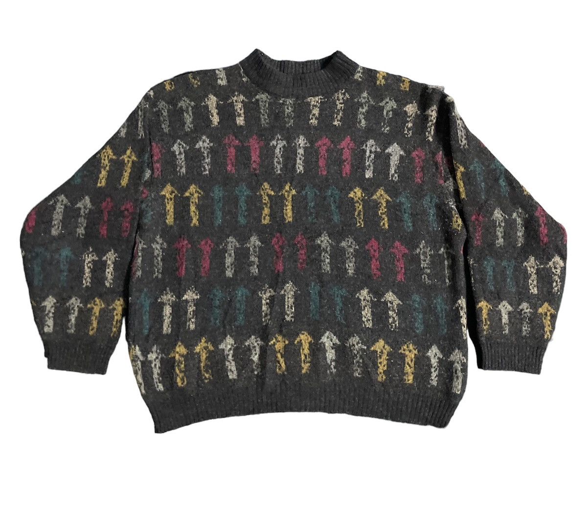 image of Coloured Cable Knit Sweater x Renoma Vintage Renoma Golf Knit Sweater in Grey, Men's (Size Large)