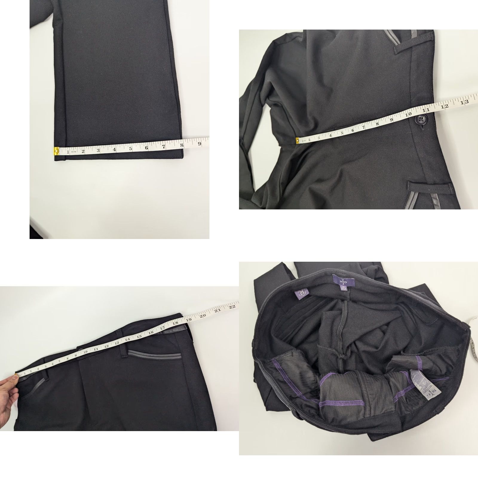NYDJ NYDJ Slim Trouser Ponte Knit Pants Size 14 Black Nip Tuck Technology Slimming Size 36" / US 14 / IT 50 - 8 Thumbnail