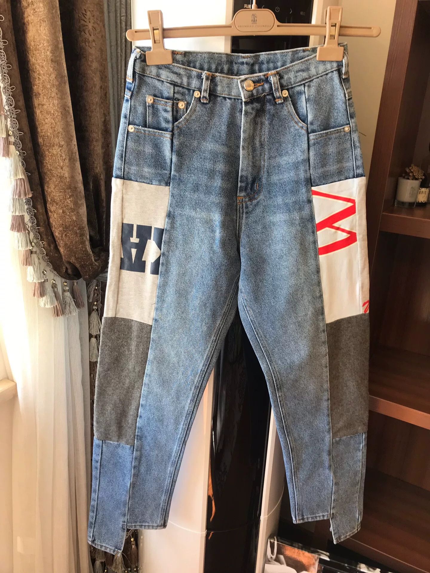 Alexander Wang Alexander Wang Patchwork Denim Jeans Size 34" / US 12 / IT 48 - 1 Thumbnail