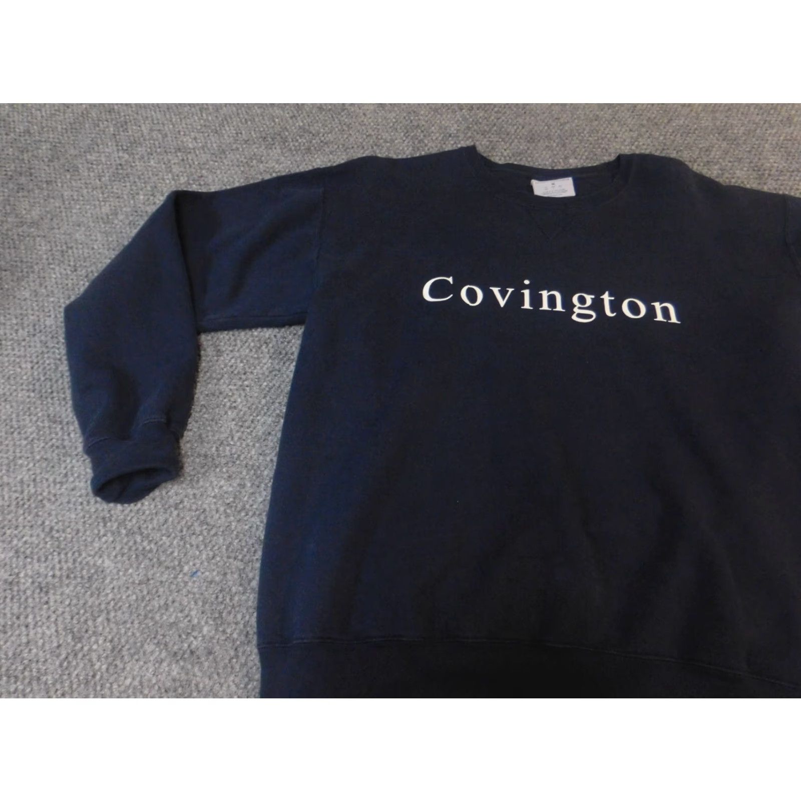 Champion Champion Mens Sweater Crewneck Pullover Medium M Blue Covington Georgia Front Back Discolorations in Good Condition Size US M / EU 48-50 / 2 - 3 Thumbnail