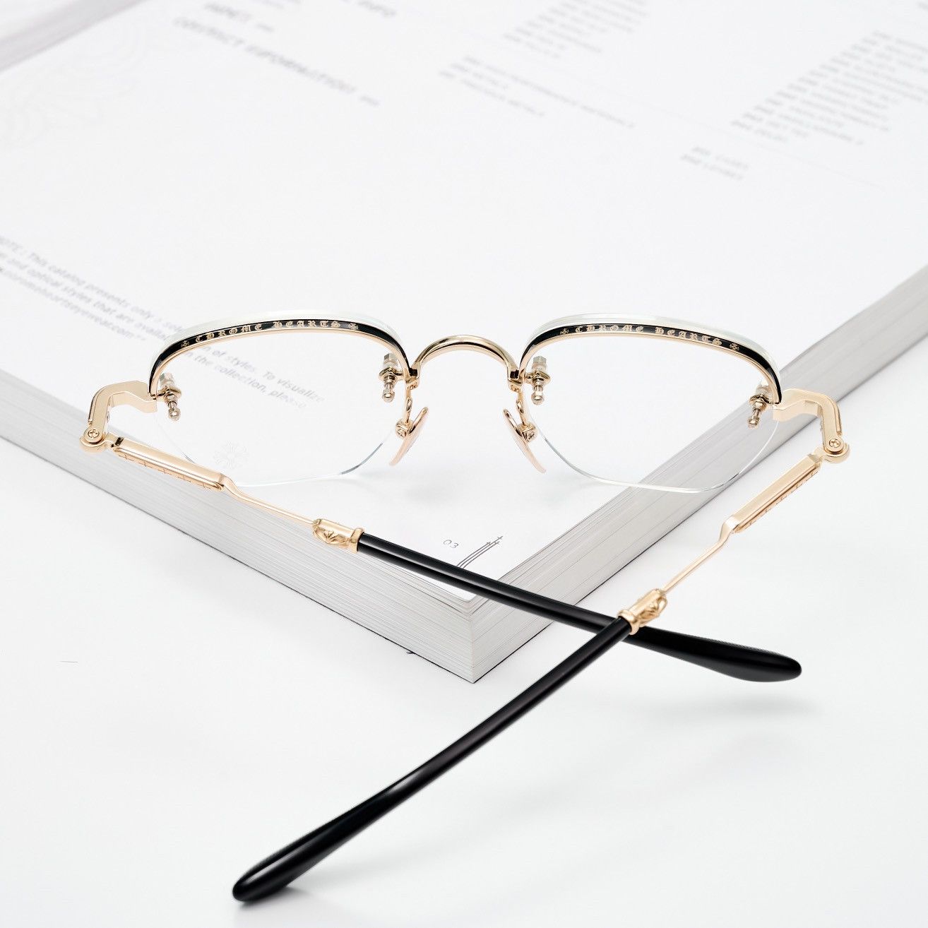 Chrome Hearts CHROME HEARTS FROSTED GOLD PLATED - BLACK GLASSES Size ONE SIZE - 7 Thumbnail