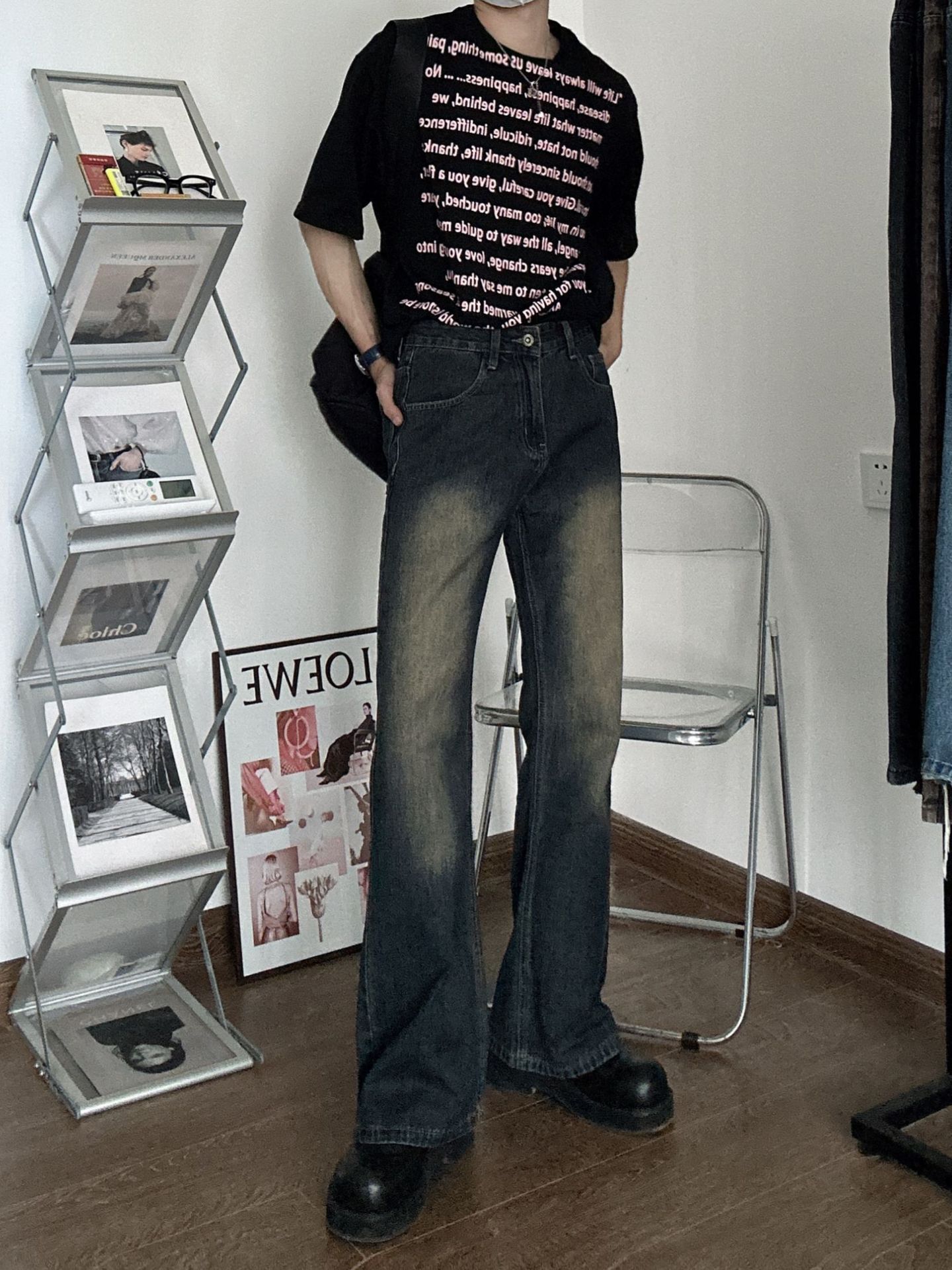 Japanese Brand × Jean Vintage washed distressed loose casual flared jeans Size US 32 / EU 48 - 2 Thumbnail