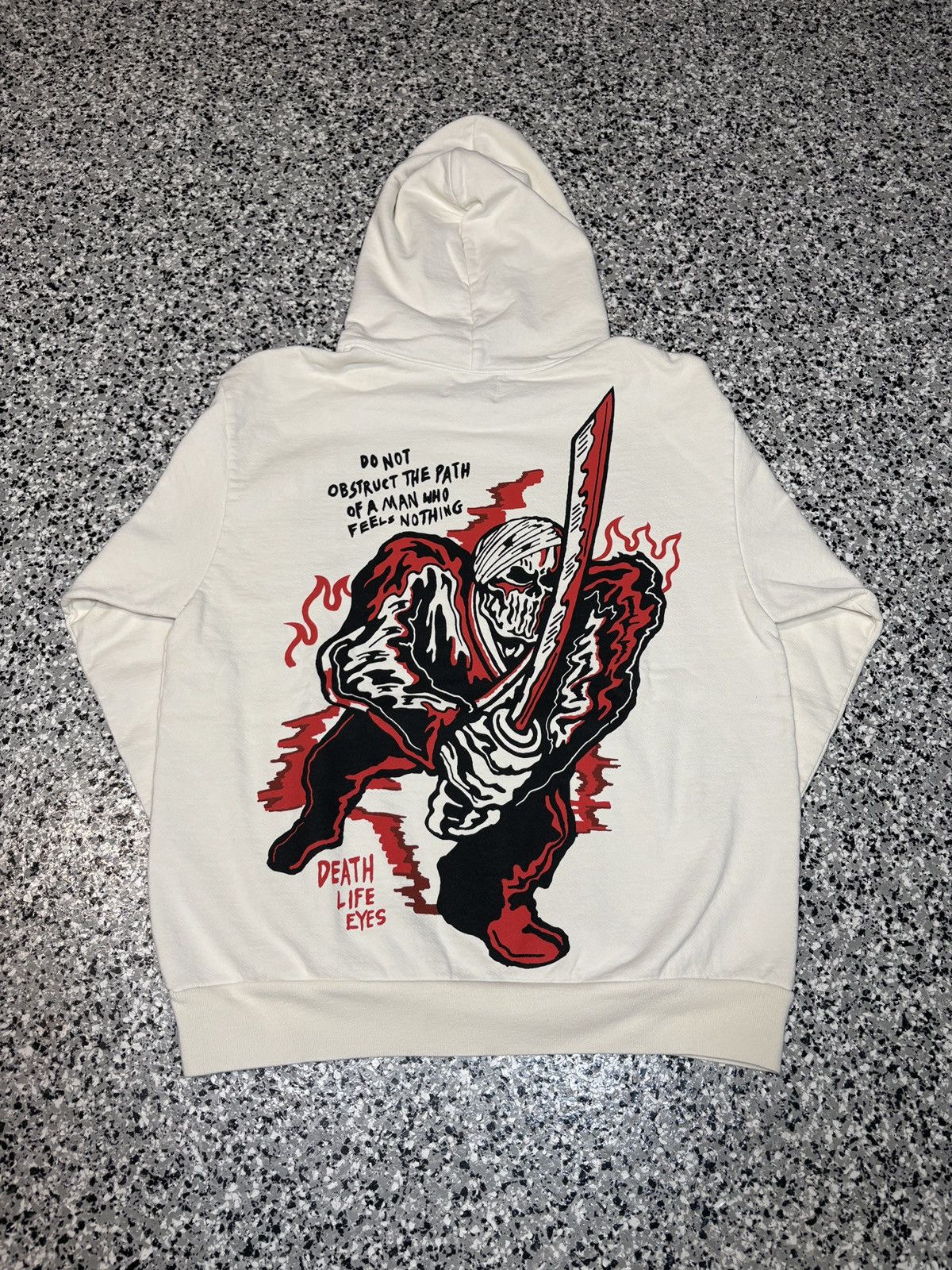 Warren Lotas 2024 Warren Lotas “Death Life Eyes” Cream Hoodie Size M Size US M / EU 48-50 / 2 - 1 Thumbnail