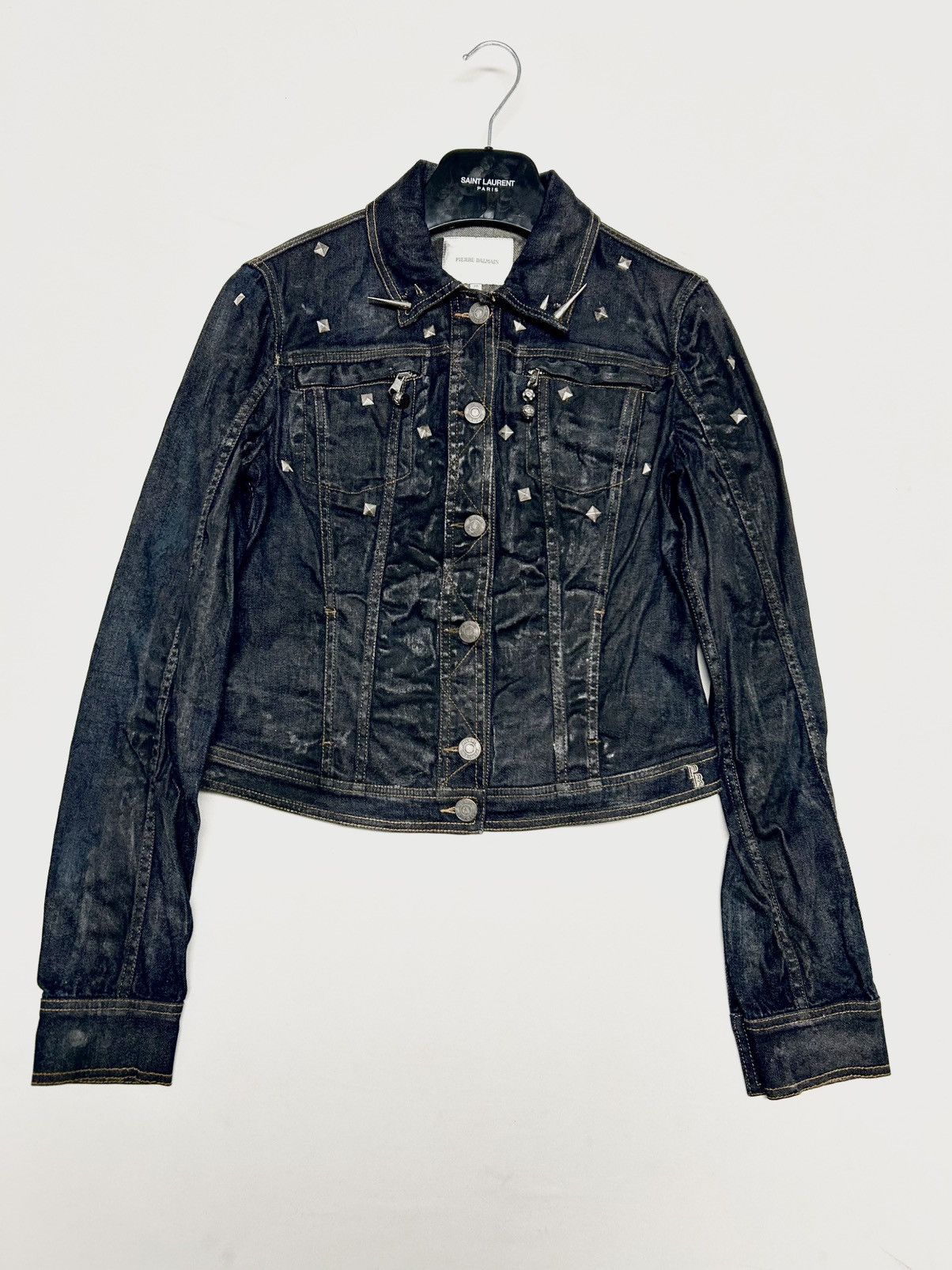 Balmain SS2012 Waxed Denim Jacket Reworked Size US XS / EU 42 / 0 - 6 Thumbnail