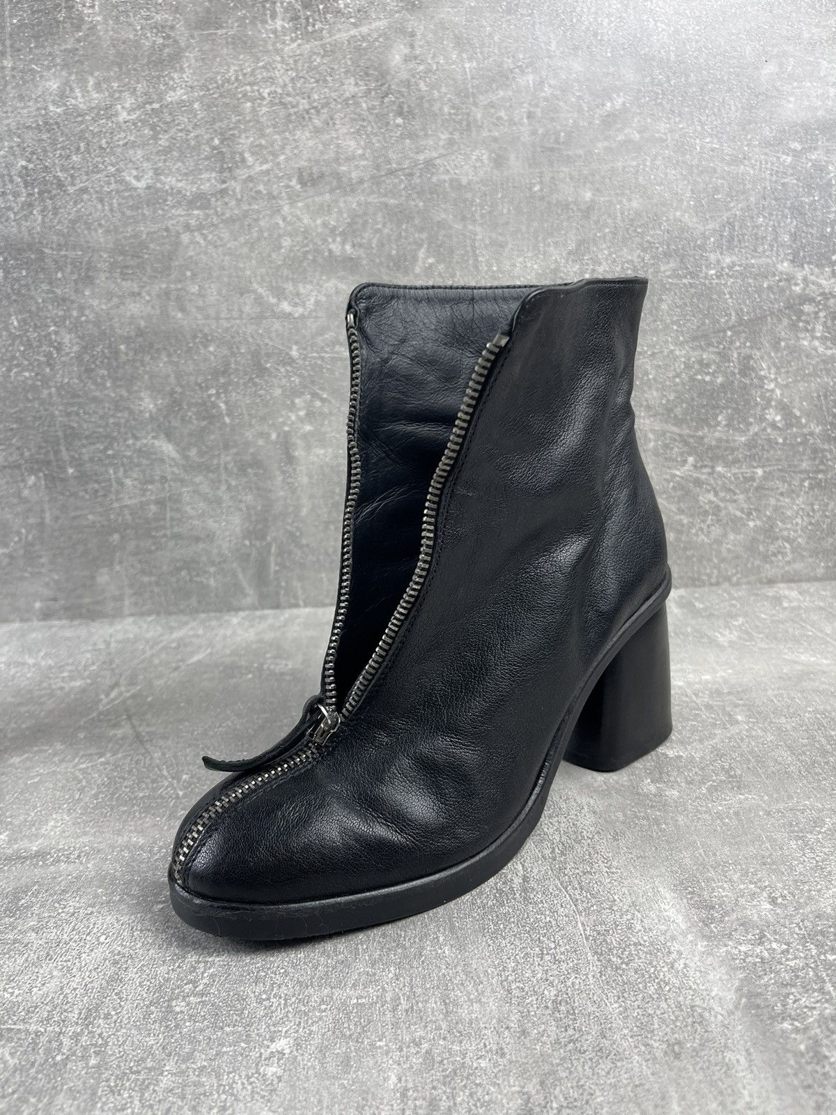 Seditionaries × Vintage Archive Avant Garde Opium Black Full Zip Heel Leather Boots Size US 7 / IT 37 - 8 Thumbnail