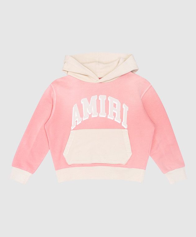 Amiri o1orln1025 KIDS Size: 2 / KIDS Logo Print Hoodie Pink/Ivory Size US XXS / EU 40 - 1 Thumbnail