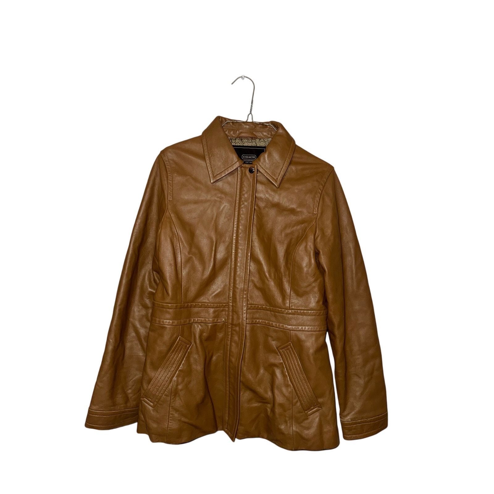 Coach Coach Leather Jacket - Brown - Size Small - Excellent Condi Size S / US 4 / IT 40 - 1 Thumbnail