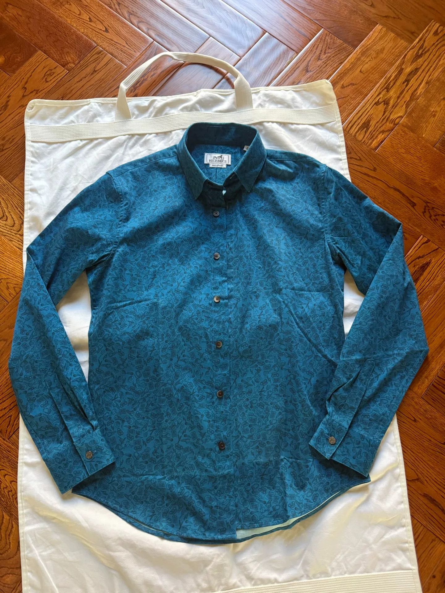 Japanese Brand Hermes Men's Shirt Size US L / EU 52-54 / 3 - 1 Thumbnail