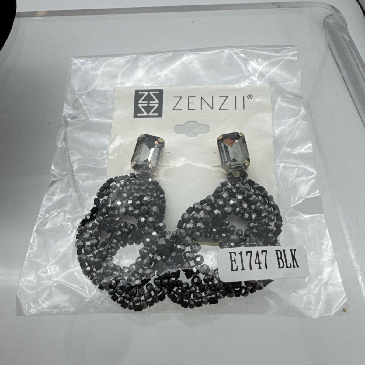 Other ZENZI Black Rhinestones Hanging Chandelier Post Earrings Size ONE SIZE - 6 Thumbnail