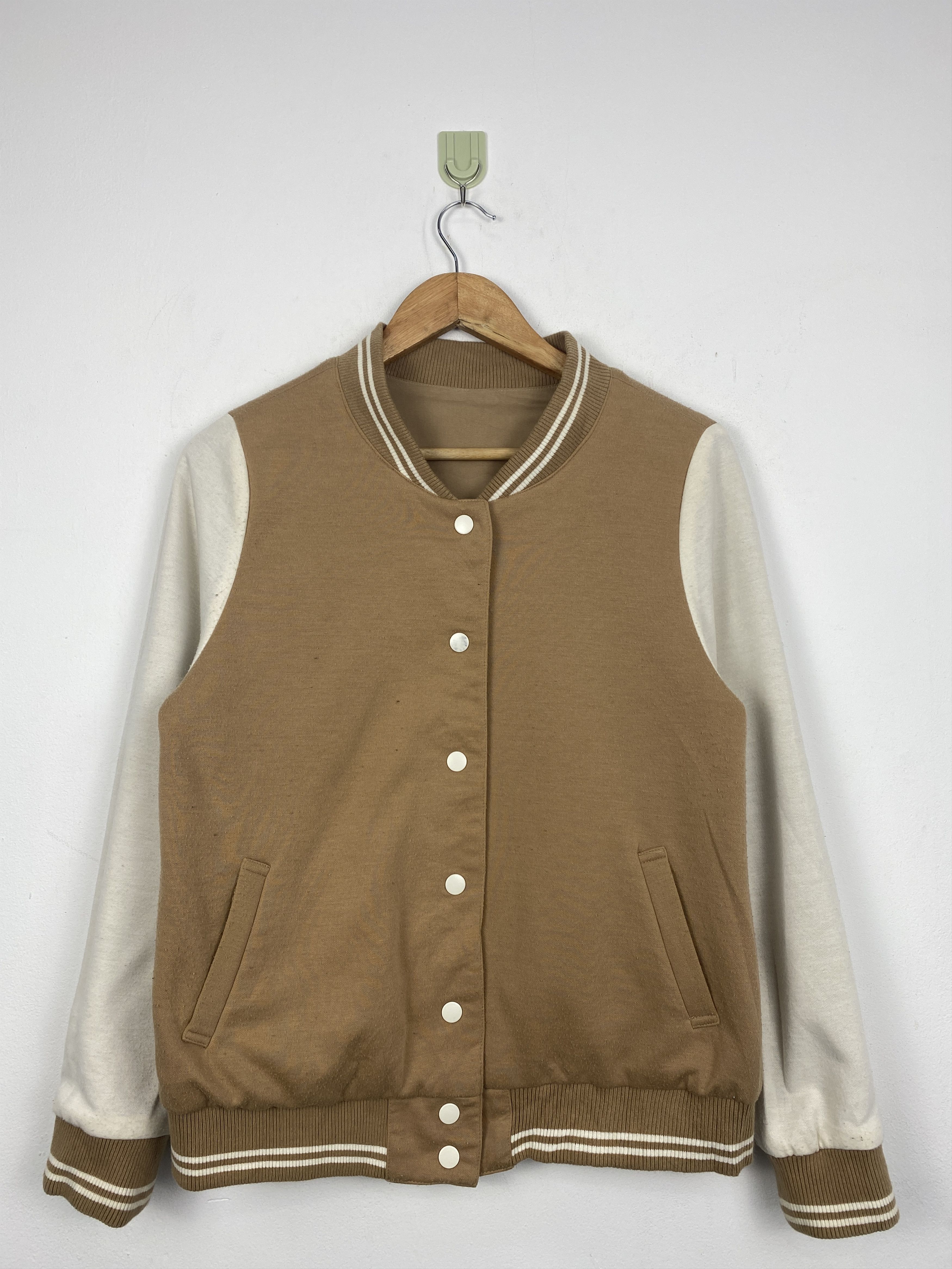 Olive Vintage Olive Reversible Button Up Bomber Varsity Jacket Size US M / EU 48-50 / 2 - 1 Thumbnail