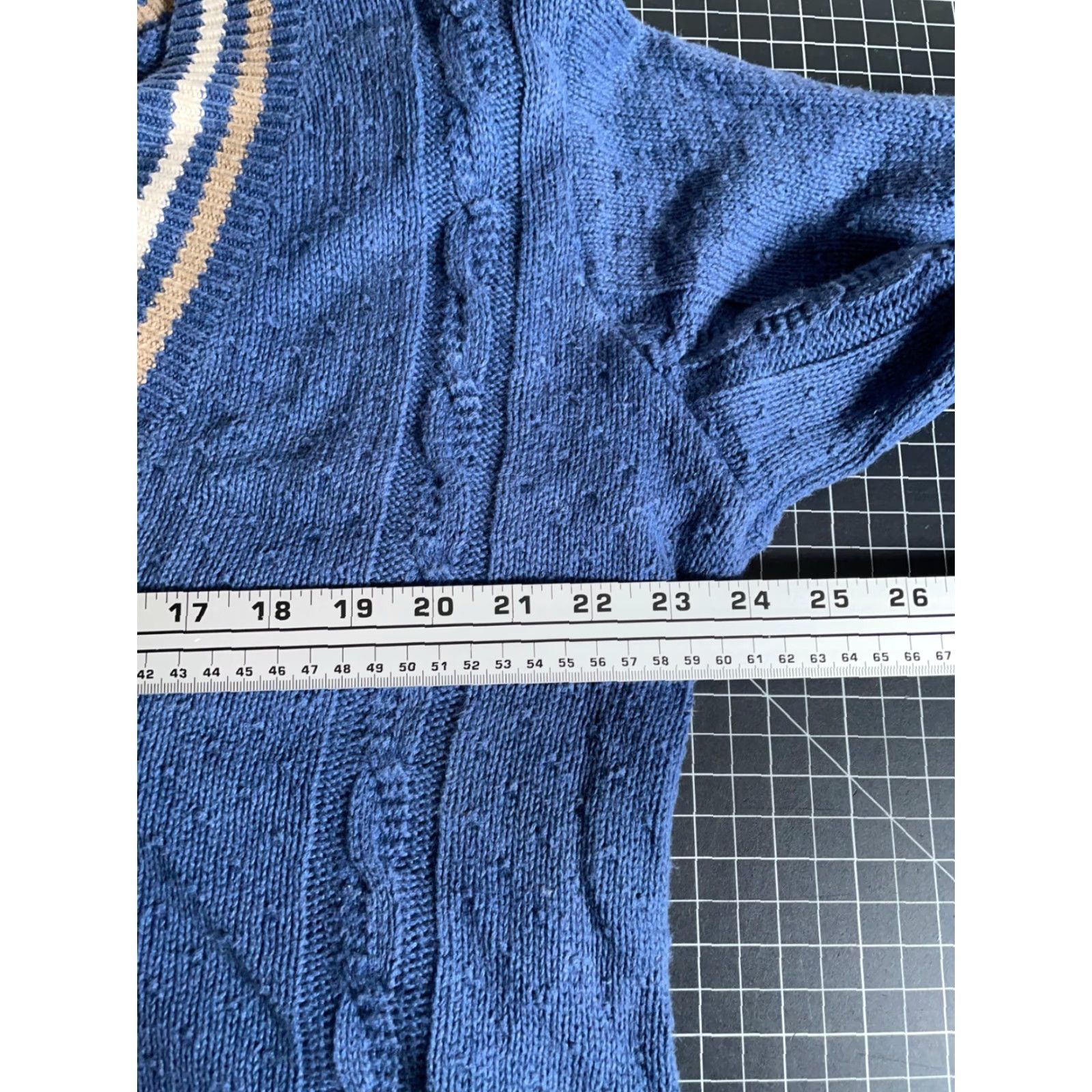 Vintage VINTAGE M.J. Carroll Sweater Shirt Women Oversized Deep V-Neck Knit 90s Blue Cotton Ramie Size S / US 4 / IT 40 - 5 Thumbnail