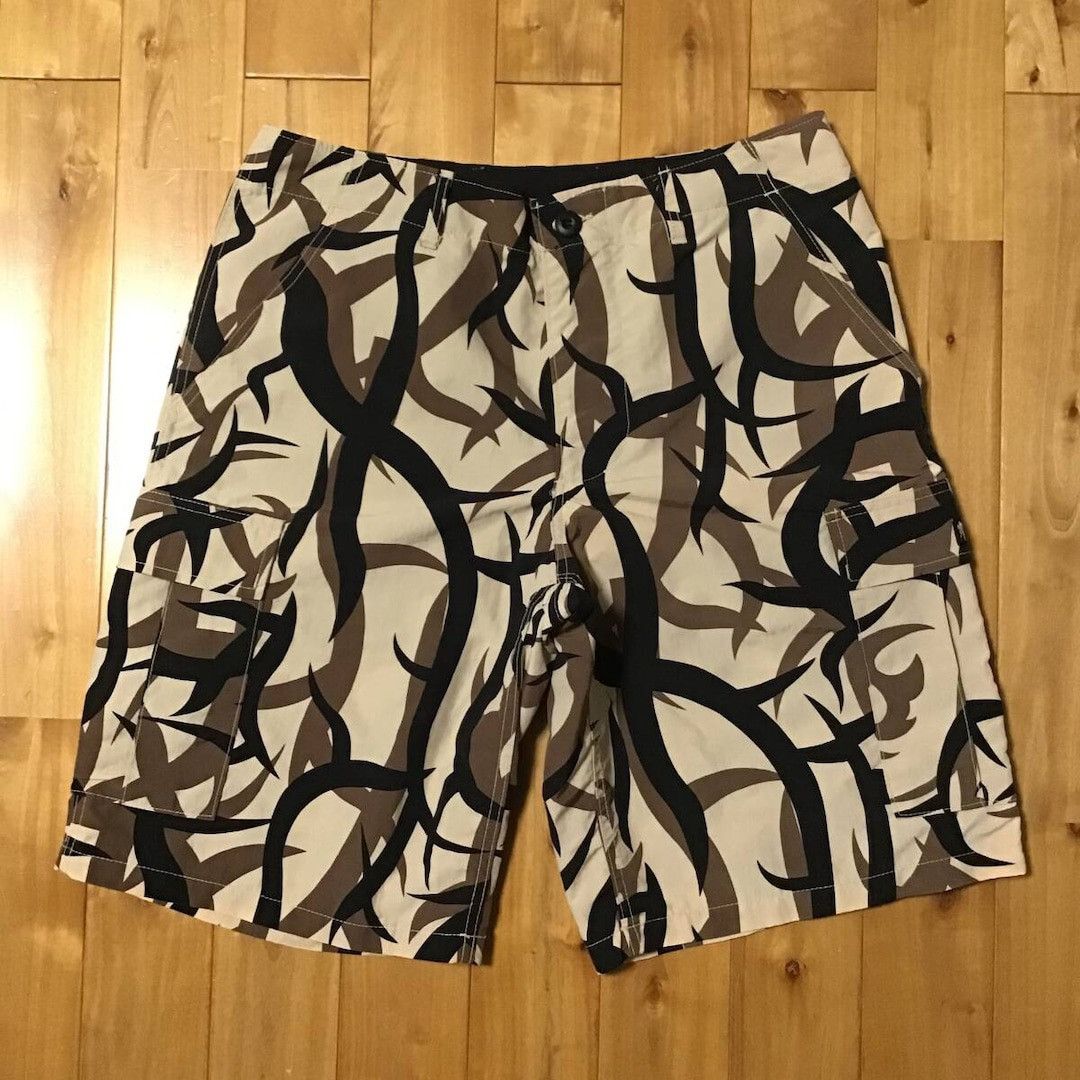 🔥Vintage🔥 BAPE Trial Camo Nylon Cargo Shorts NIGO ☆size L