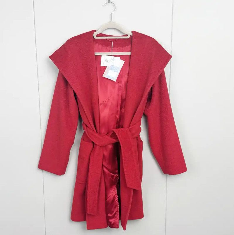 Max Mara MaxMara Red Alpaca Wool Coat Size M 0089 Size M / US 6-8 / IT 42-44 - 1 Thumbnail