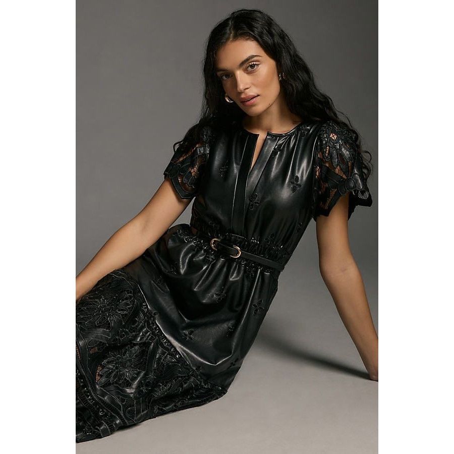 Anthropologie NWT Anthropologie The Somerset Maxi Dress Faux Leather XXS Size XXS / US 00 / IT 34 - 4 Thumbnail