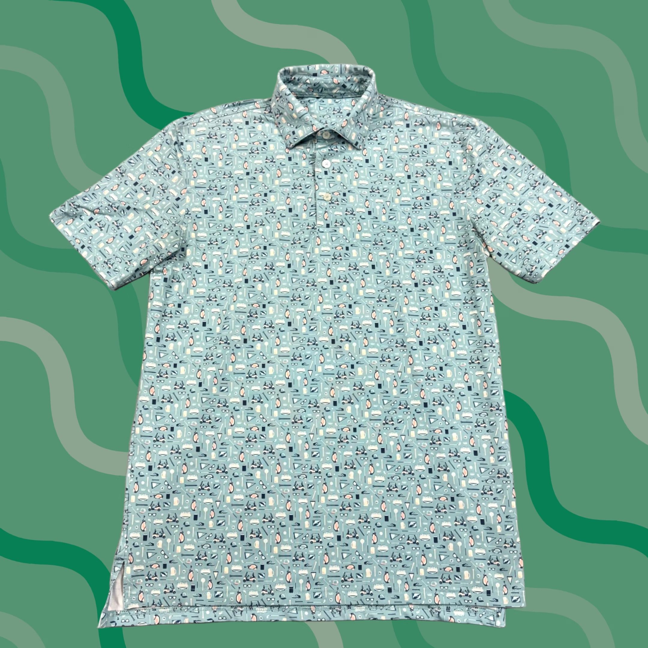 Southern Tide Southern Tide Polo Mens Small Golf Performance Short Sleeve Bev Cart Print Size US S / EU 44-46 / 1 - 1 Thumbnail