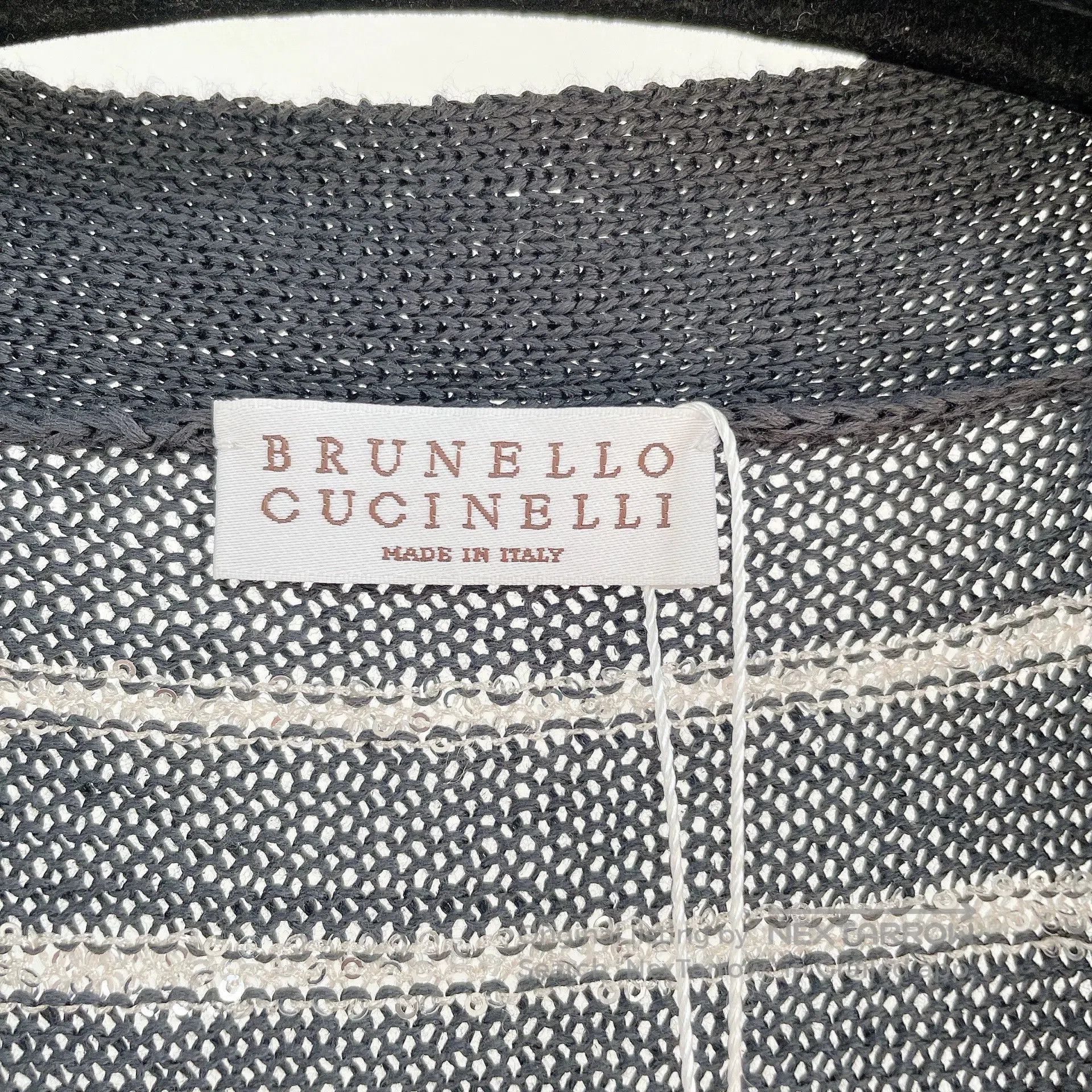 Brunello Cucinelli Striped Sequin Cardigan.
