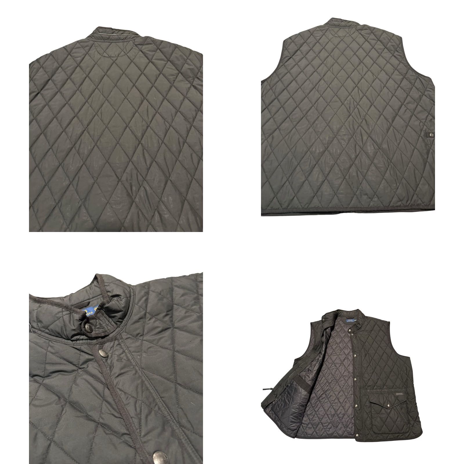 Polo Ralph Lauren VINTAGE Polo Ralph Lauren Quilted Combat Vest Black Leather Trim Mens 4XB Big & Tall Jacket Windbreaker Size US XXL / EU 58 / 5 - 8 Thumbnail