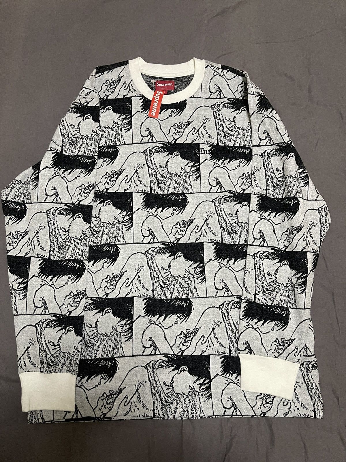 image of Supreme Akira Syringe Jacquard L/s Top Sweater Size Large in White, Men's