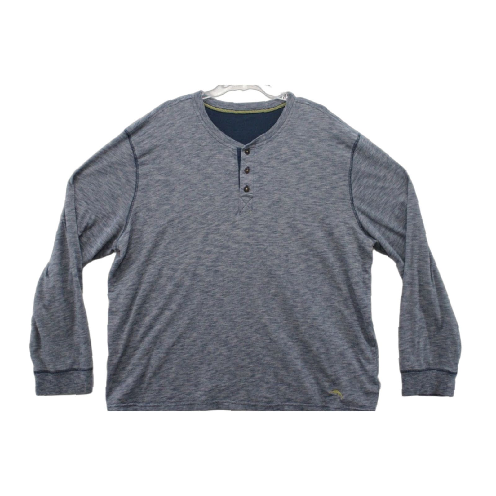 Tommy Bahama Tommy Bahama Henley Shirt Men's XXL Blue Long Sleeve Heather Vacation Beach Luau Size US XXL / EU 58 / 5 - 1 Thumbnail