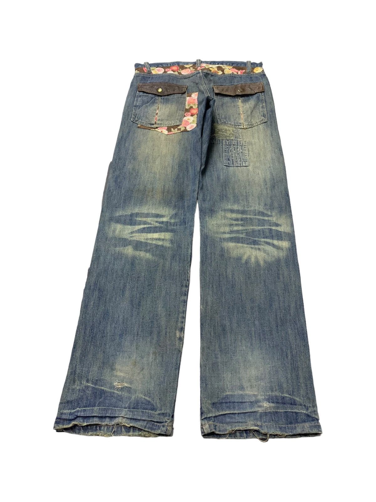 Hysteric Glamour Gumu Japan Boro Patchwork Mud Denim Jeans Size US 32 / EU 48 - 3 Thumbnail