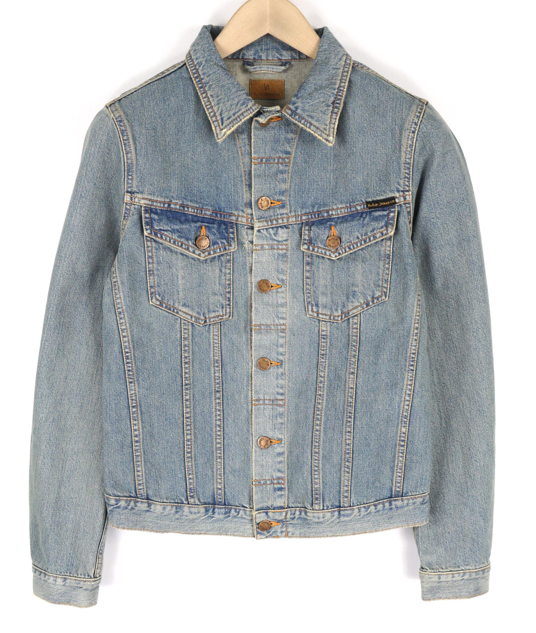 Nudie Jeans BILLY S Worn Washed Denim Jacket 81046 Size US S / EU 44-46 / 1 - 1 Thumbnail