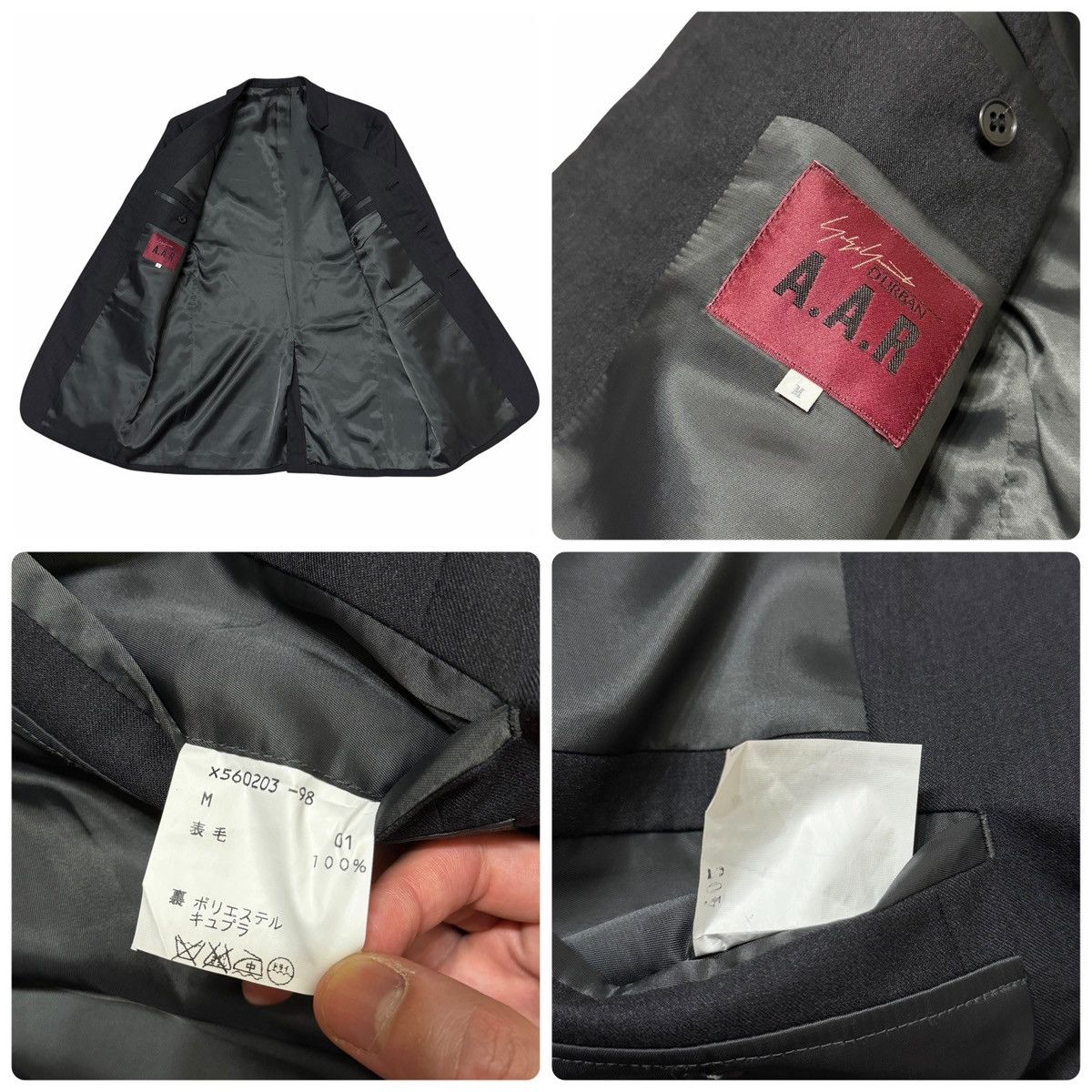 Yohji Yamamoto 769 90s Yohji Yamamoto D'URBAN A.A.R suit set up men vintage Size 38R - 4 Thumbnail