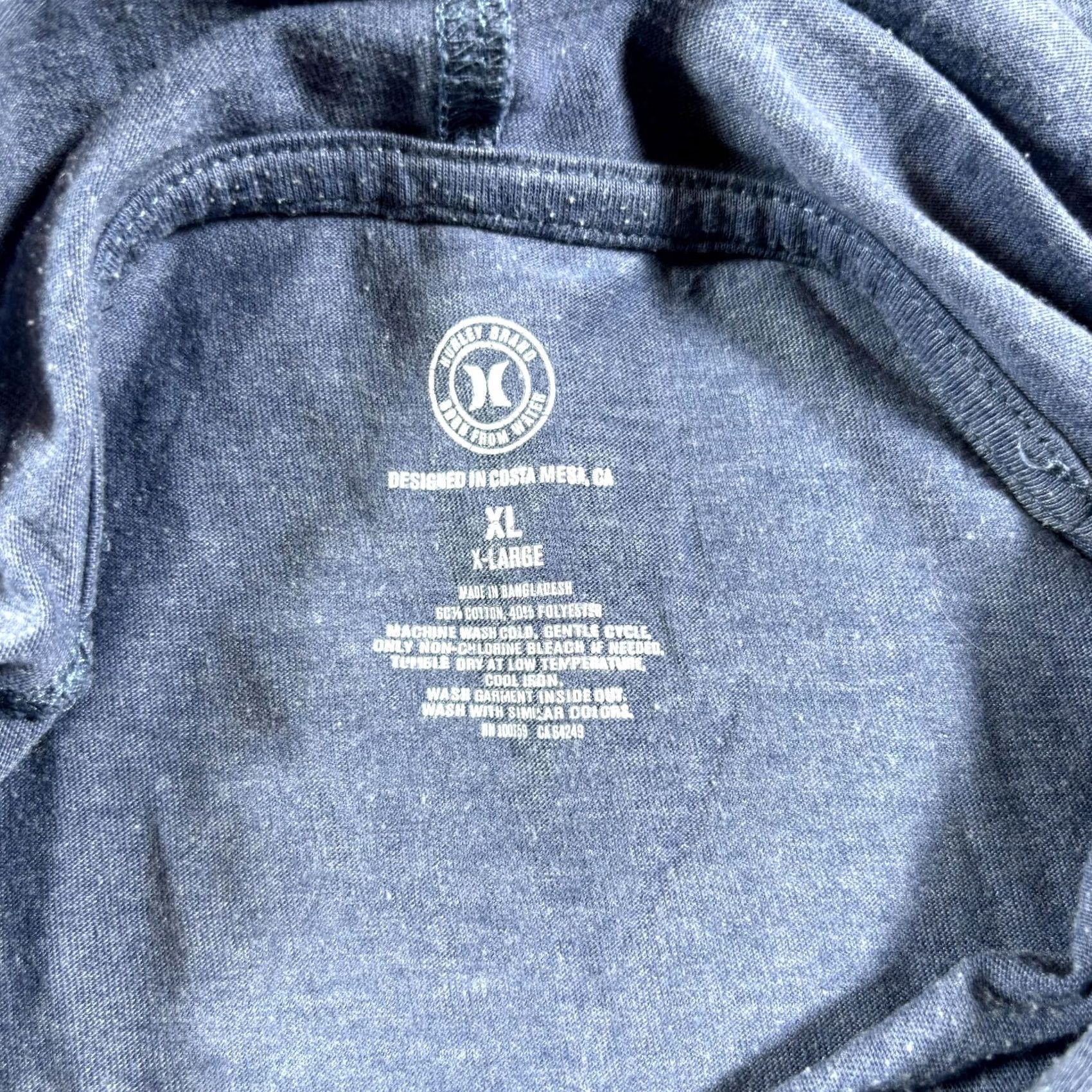 Hurley Hurley Hoodie Mens XL Blue Cotton Pullover Graphic Print Long Sleeve Casual Pullover Hooded Sweatshirt for Gym & Outdoor use Size US XL / EU 56 / 4 - 7 Thumbnail
