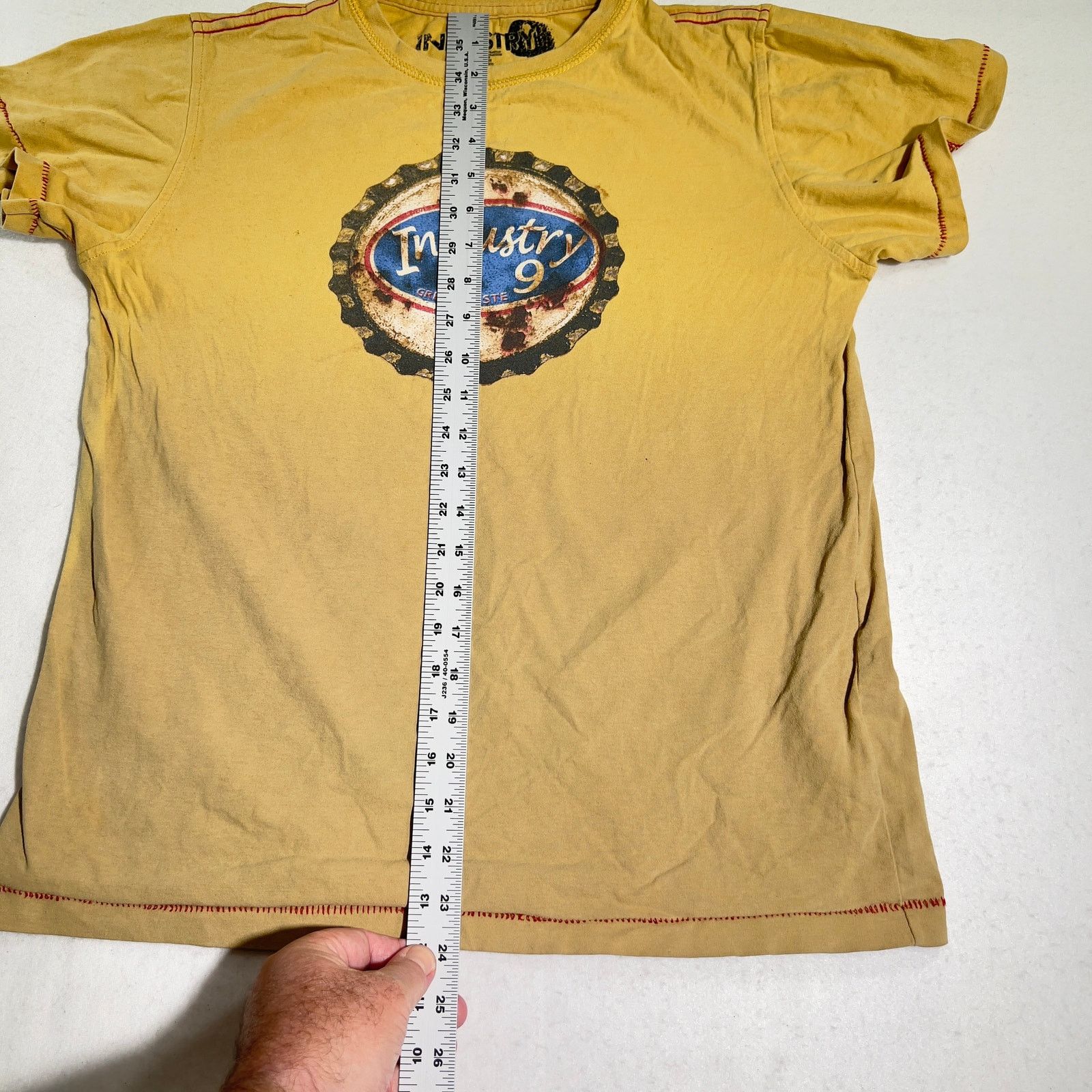 Other Industry 9 T-Shirt Extra Large Cotton Yellow Fades To Tan Size US XL / EU 56 / 4 - 9 Thumbnail