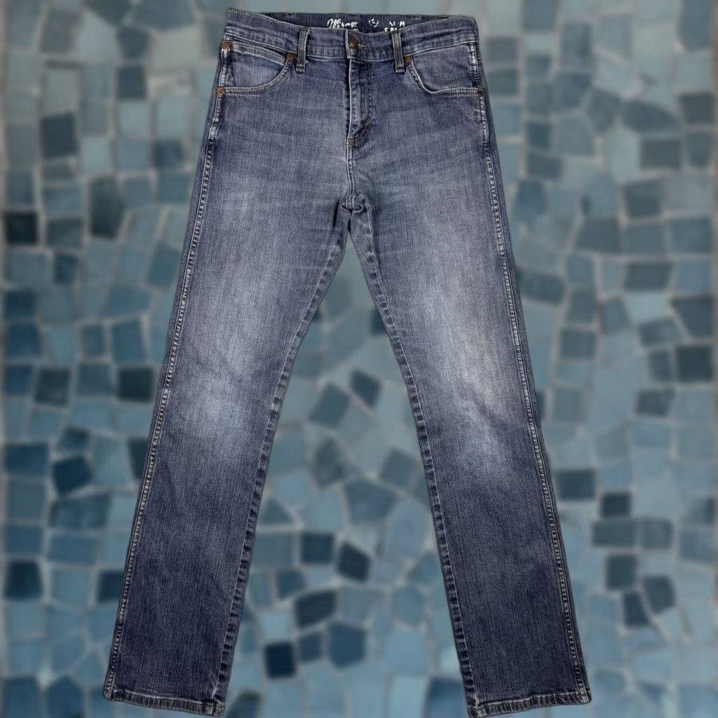 Wrangler Wrangler Retro Jeans Slim Straight 30x34 Mens Blue Denim Cowboy Western Whisker Denim Jeans Wrangler Retro Mens 30x34 Jeans Blue Size US 30 / EU 46 - 1 Thumbnail