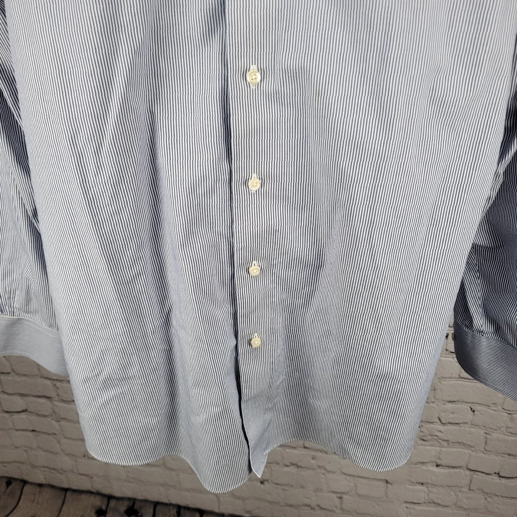 Brooks Brothers Brooks Brothers Blue White Regent Cotton Long Sleeve Button Up Shirt 17-6/7 Size US XL / EU 56 / 4 - 7 Thumbnail