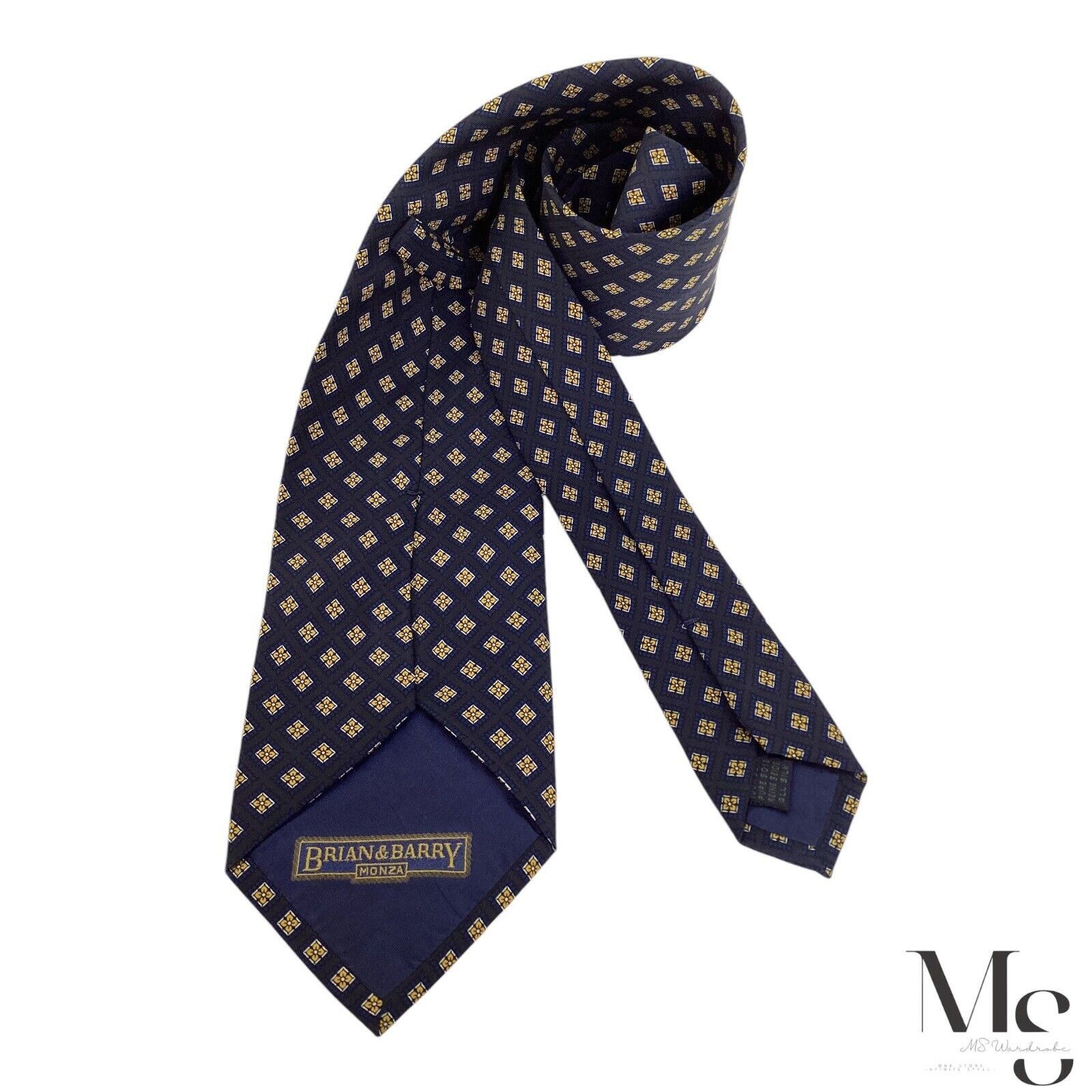 Other BRIAN & BARRY Blue Floral Silk Tie Made In Italy W: 3.75" EX Size ONE SIZE - 2 Thumbnail