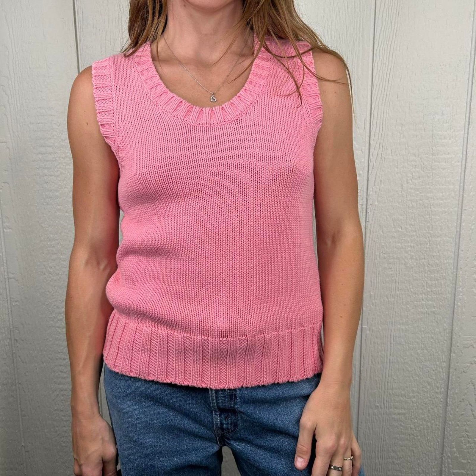 Other Vintage 90's Pink Chunky Knit Short Sleeve Sweater Small Size S / US 4 / IT 40 - 1 Thumbnail