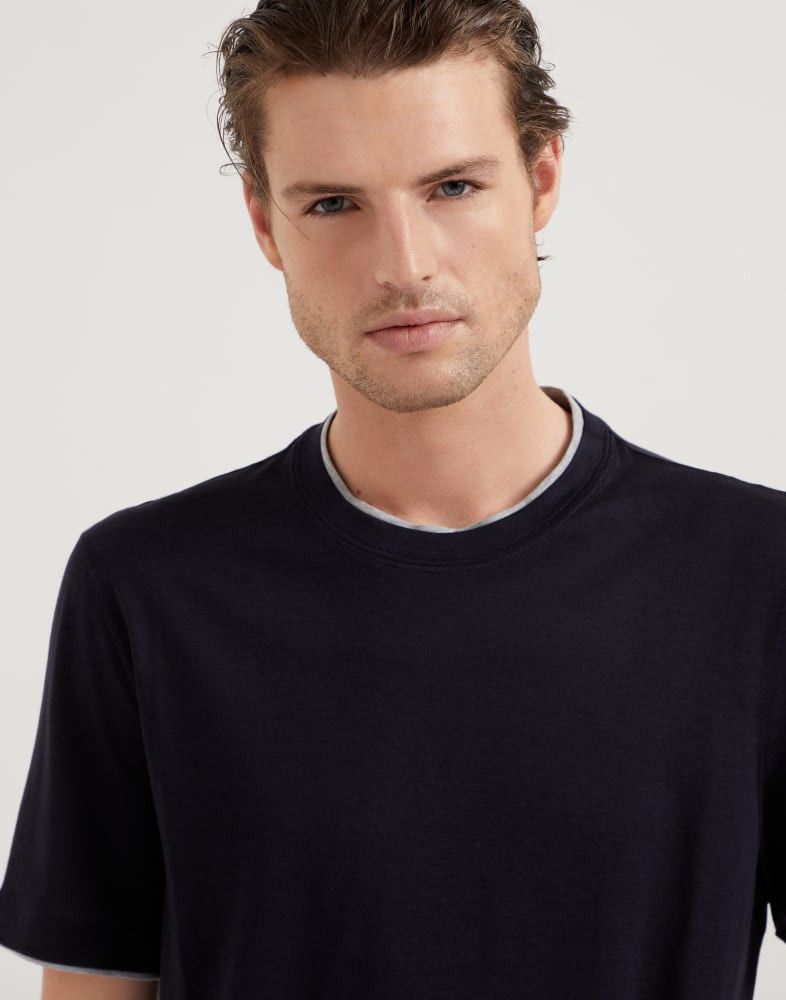 Brunello Cucinelli o1w1db10825 T-Shirt in Blue Size US M / EU 48-50 / 2 - 2 Thumbnail