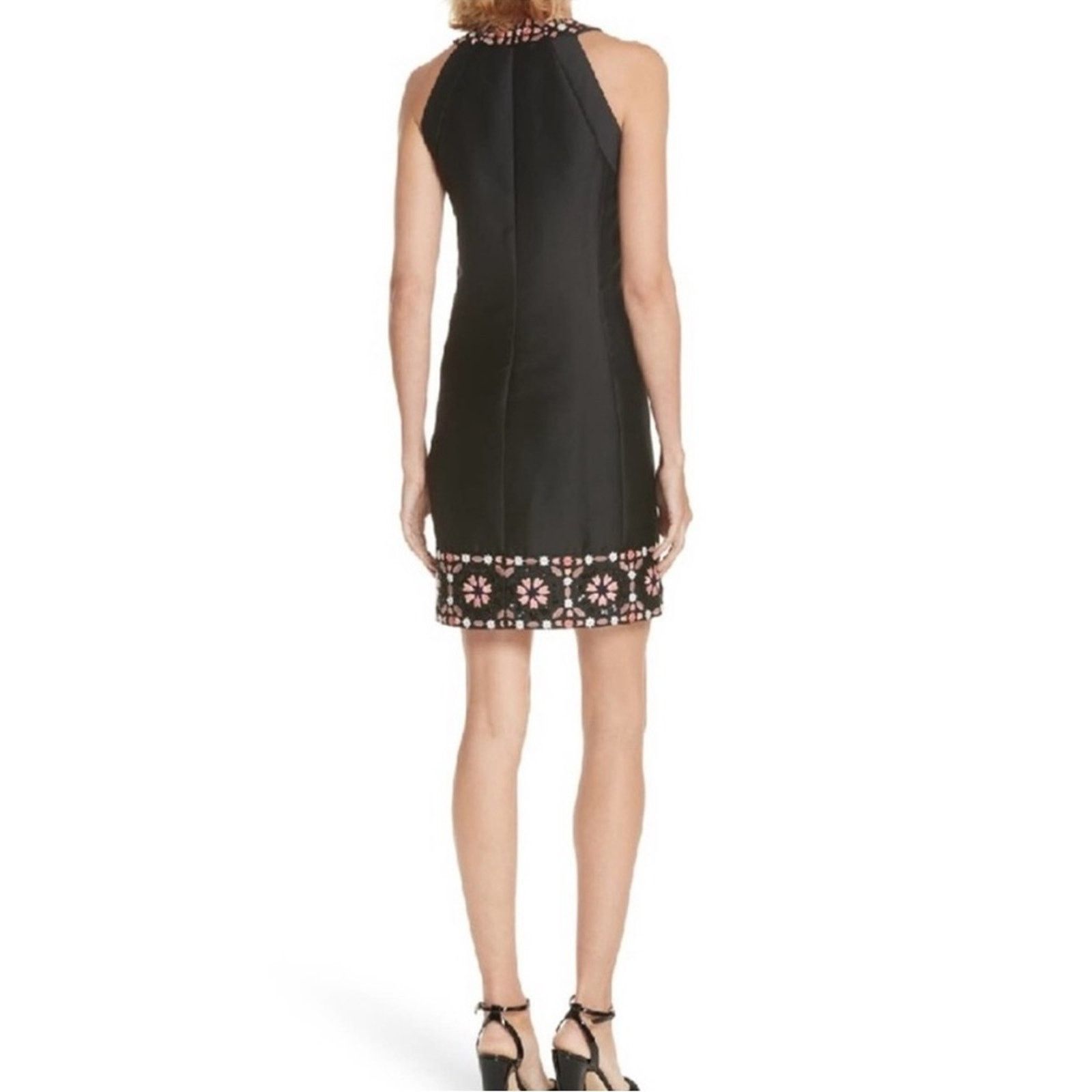 Kate Spade Kate Spade Dress By The Pool Black Mosaic Floral Shift Dress Size L / US 10 / IT 46 - 2 Thumbnail