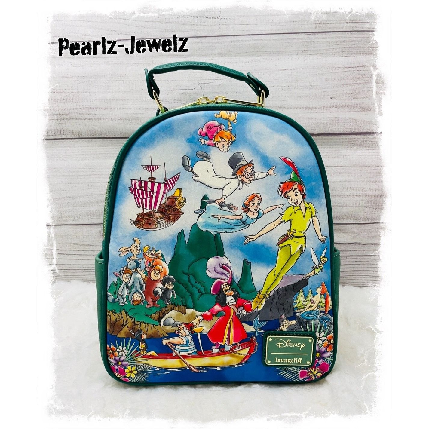 Disney Loungefly Disney Peter Pan Cast Painting Captain Hook Lost B Size ONE SIZE - 1 Thumbnail
