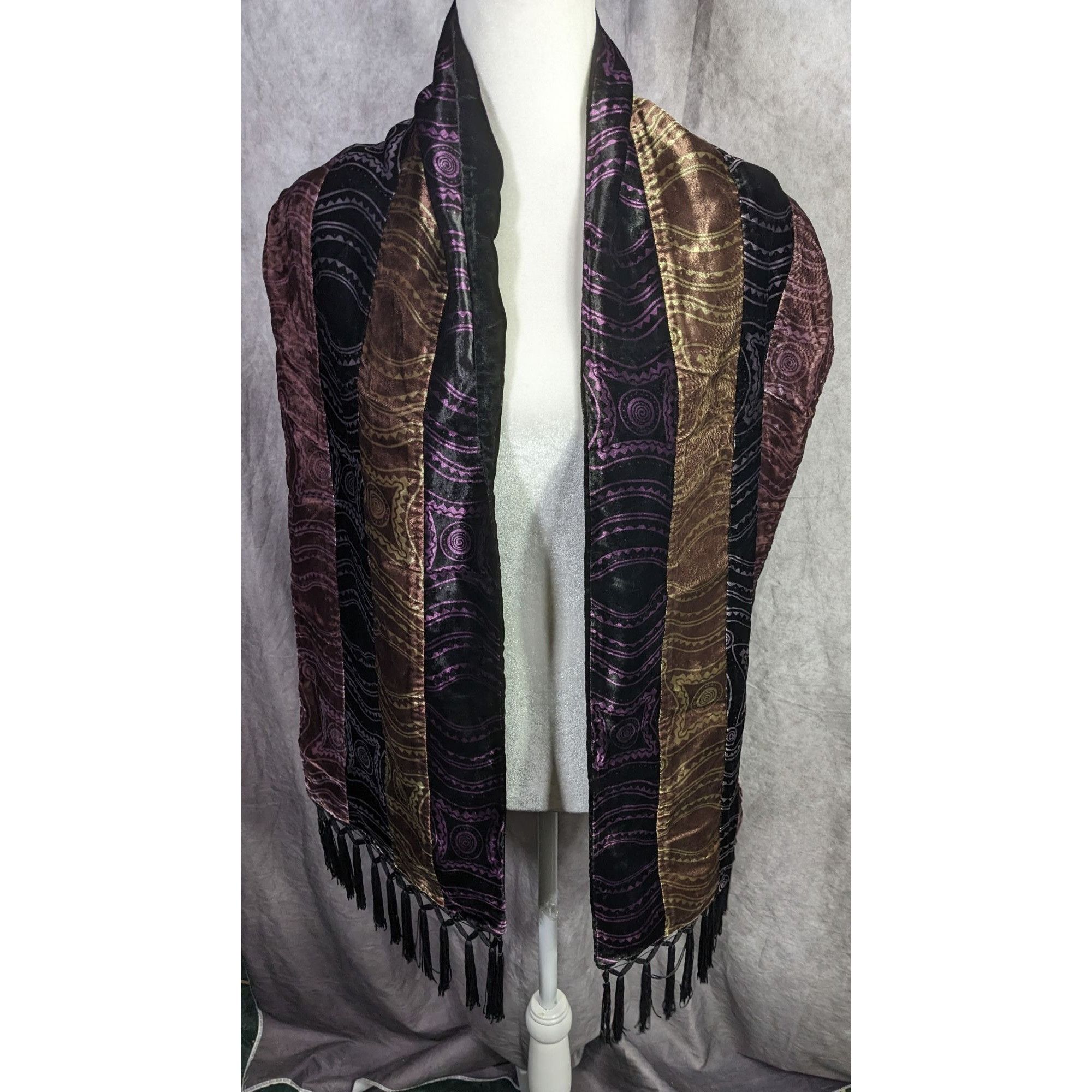 Other Michele Ratte Handmade Velvet Scarf With Fringe Multicolor Size ONE SIZE - 10 Thumbnail
